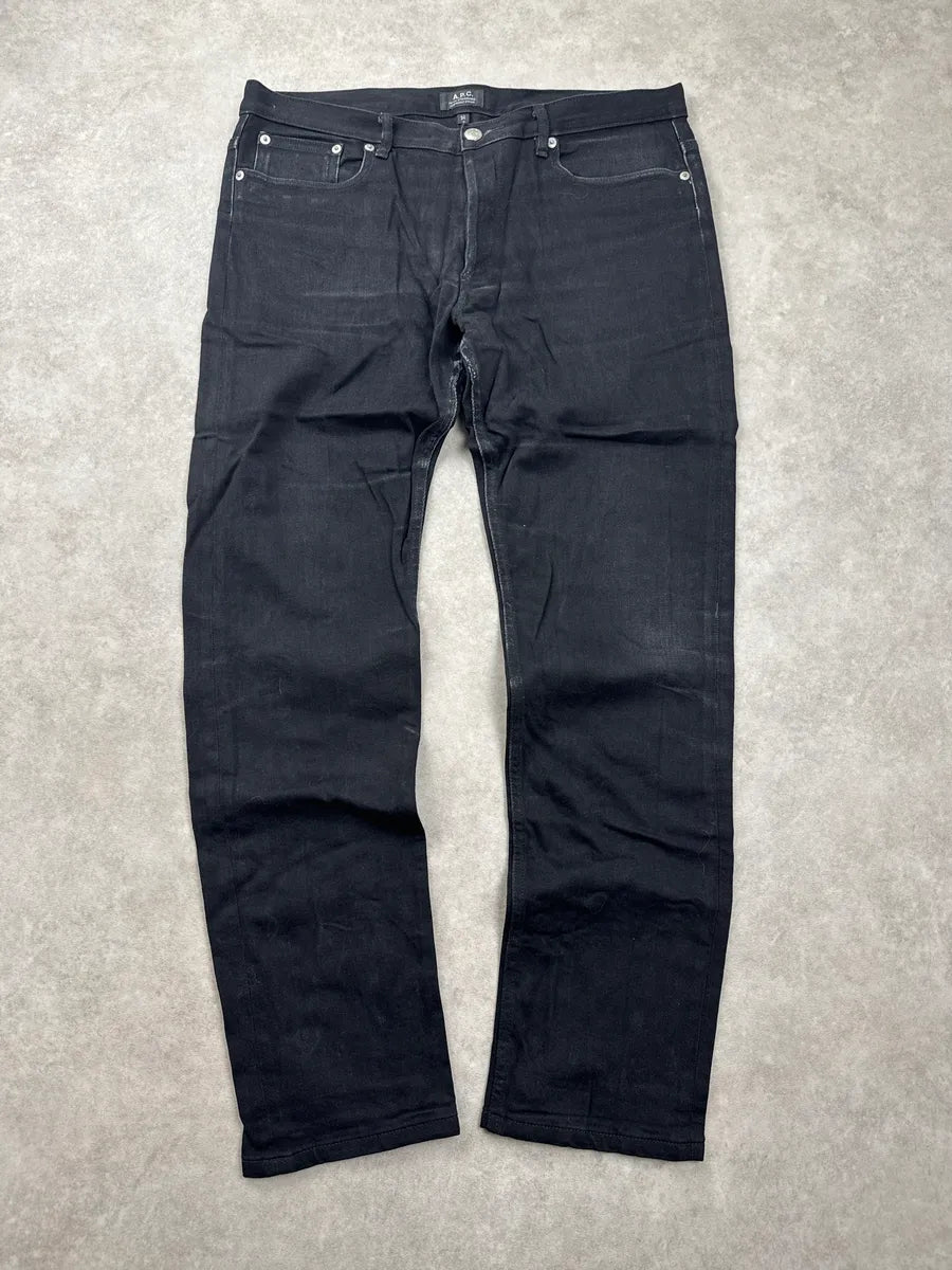 A.P.C. Black Faded Straight Leg Denim Jeans BGGROZzl 3