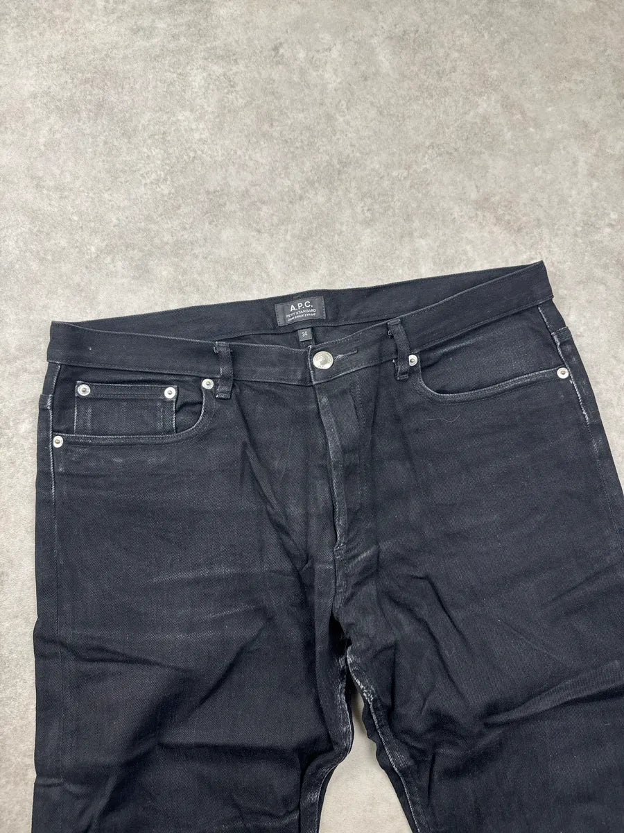 A.P.C. Black Faded Straight Leg Denim Jeans BGGROZzl 7