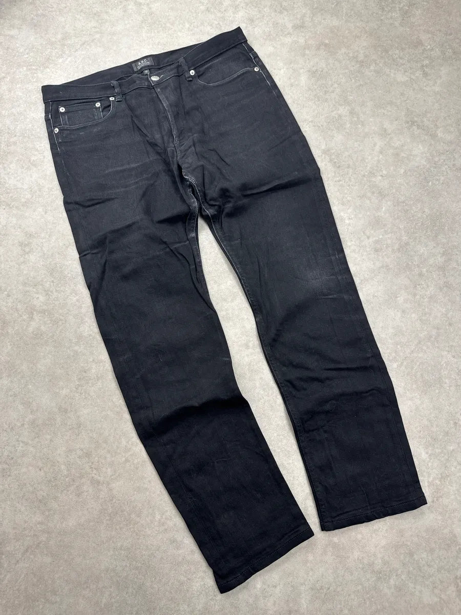 A.P.C. Black Faded Straight Leg Denim Jeans BGGROZzl 4