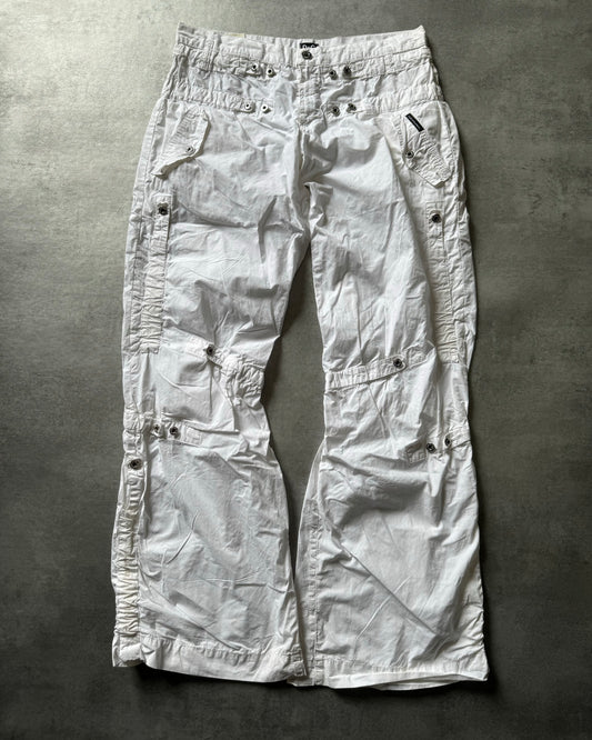 SS2004 Dolce & Gabbana Utility Flared Cargo White Pants (M) - 1