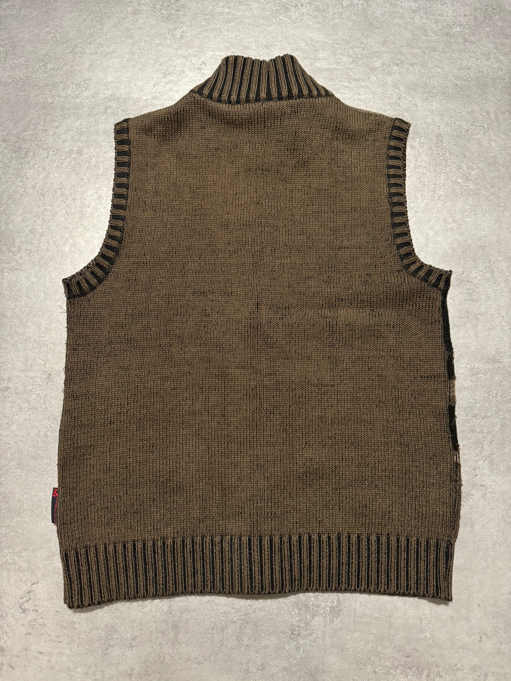 2000s Dolce & Gabbana Brown Horizon Sleeveless Zip-Up Sweater (S) - 2