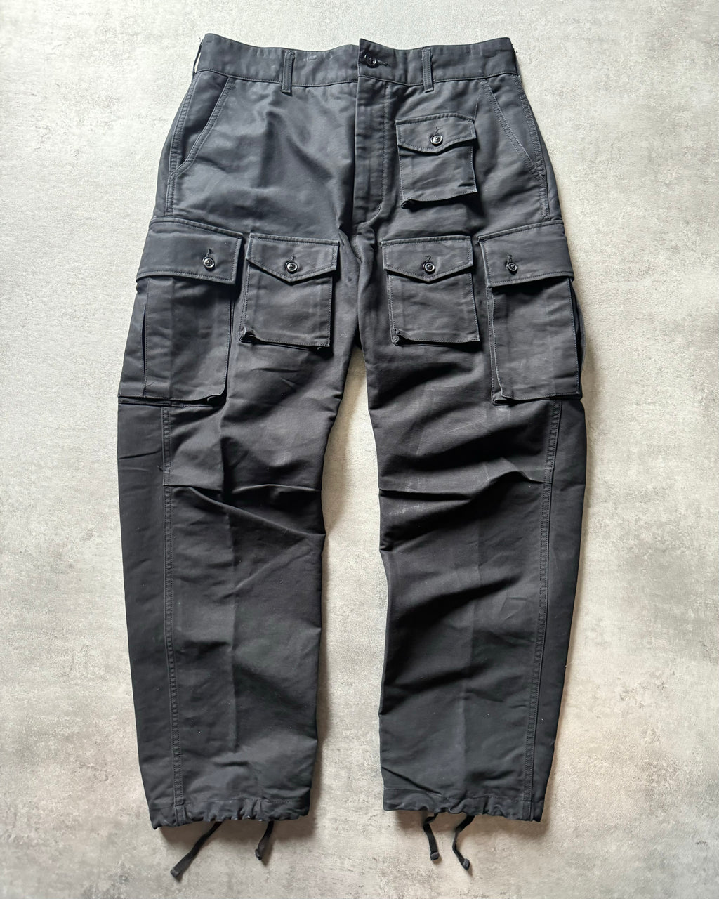 Engineered Garments Black Multi Pockets Cargo Pants (L) - 4