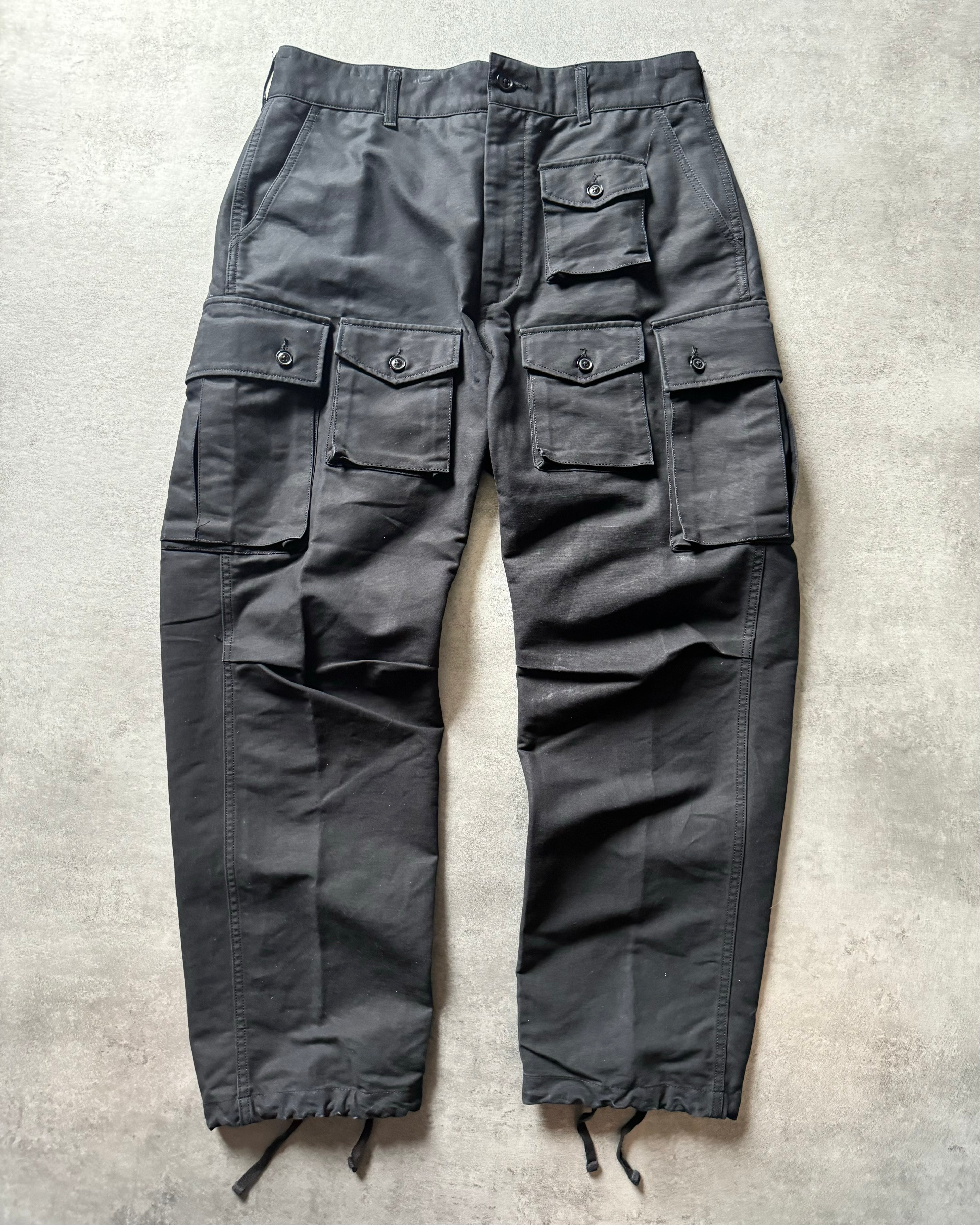 Engineered Garments Black Multi Pockets Cargo Pants (L) - 4
