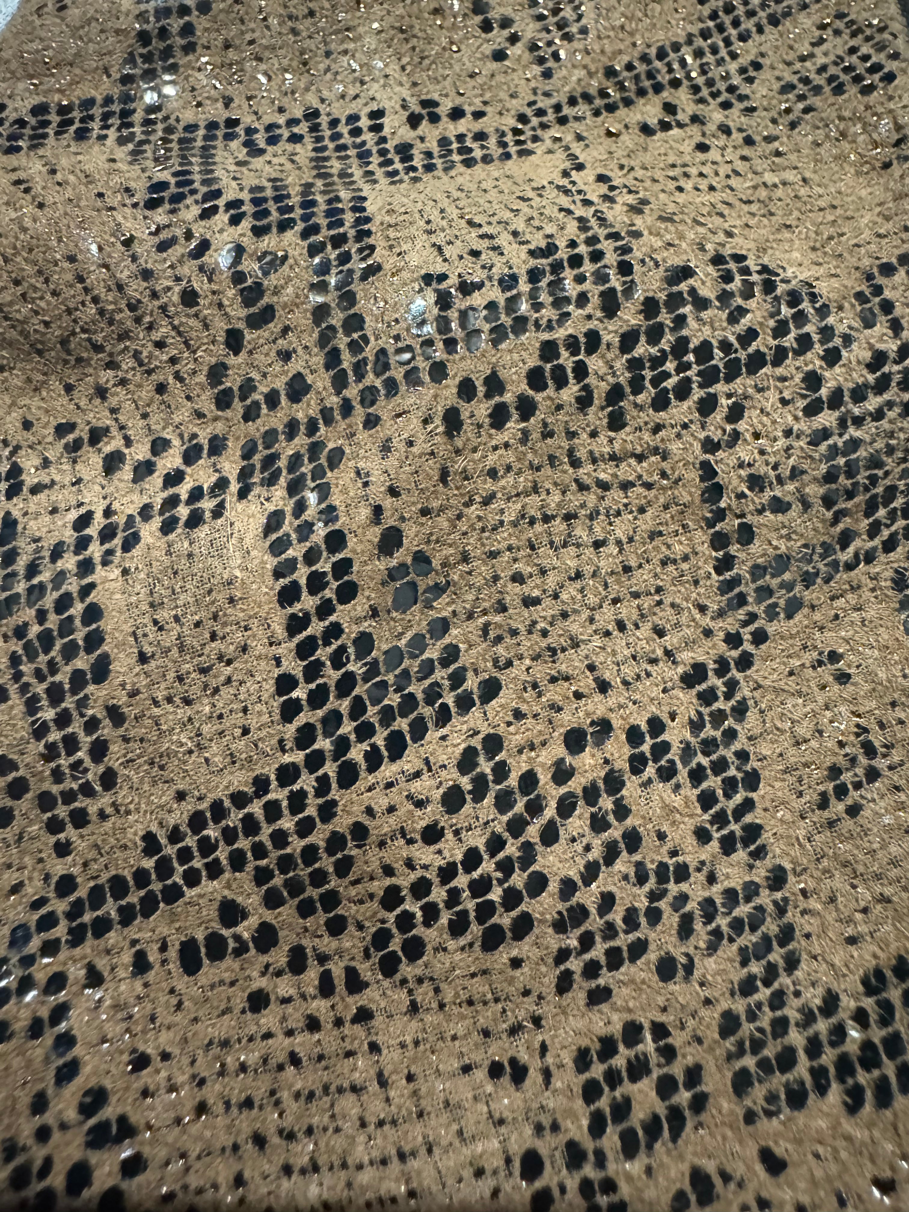 Brown Python Effect Black & Brown Gloves (OS) - 4