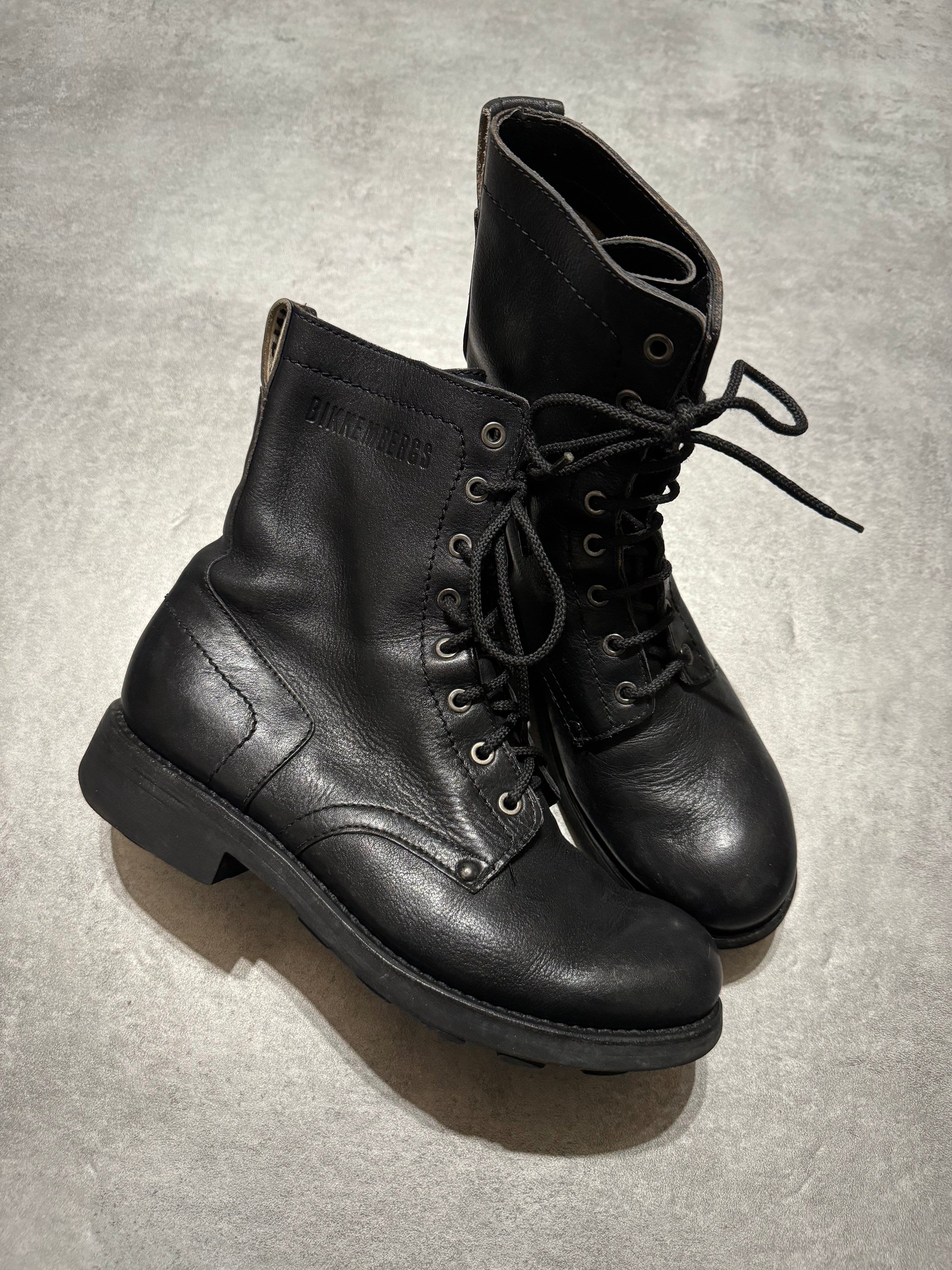 2000s Dirk Bikkembergs Black Combat Leather Boots (42) - 2