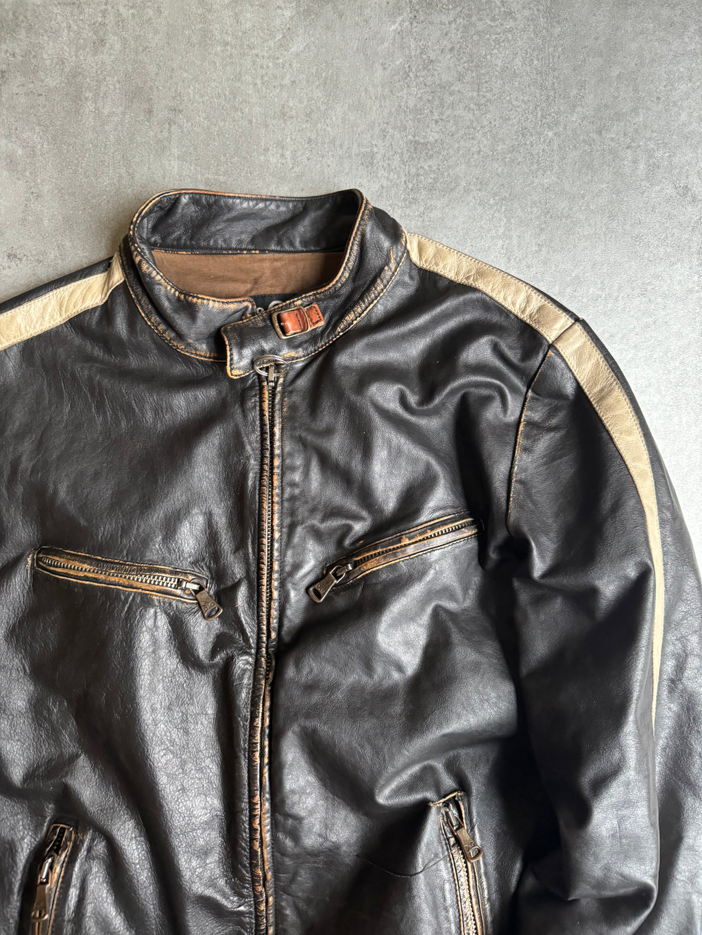 AW2003 Dolce & Gabbana Cafe Racing Plastic Dreamer Leather Jacket AW2003 Dolce & Gabbana Cafe Racing Plastic Dreamer Leather Jacket