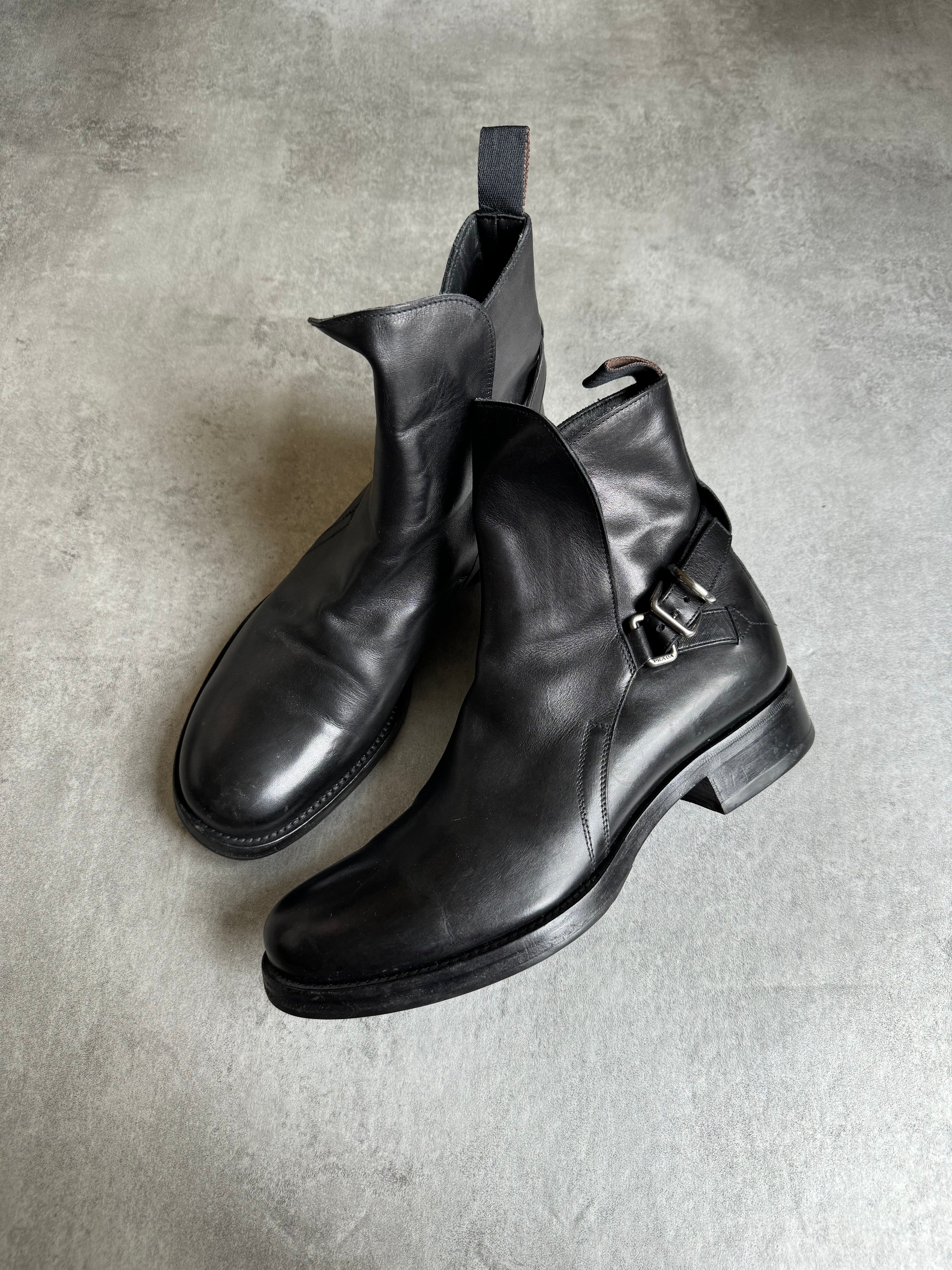 AW2015 Prada Black Leather Boots (40,5) - 7