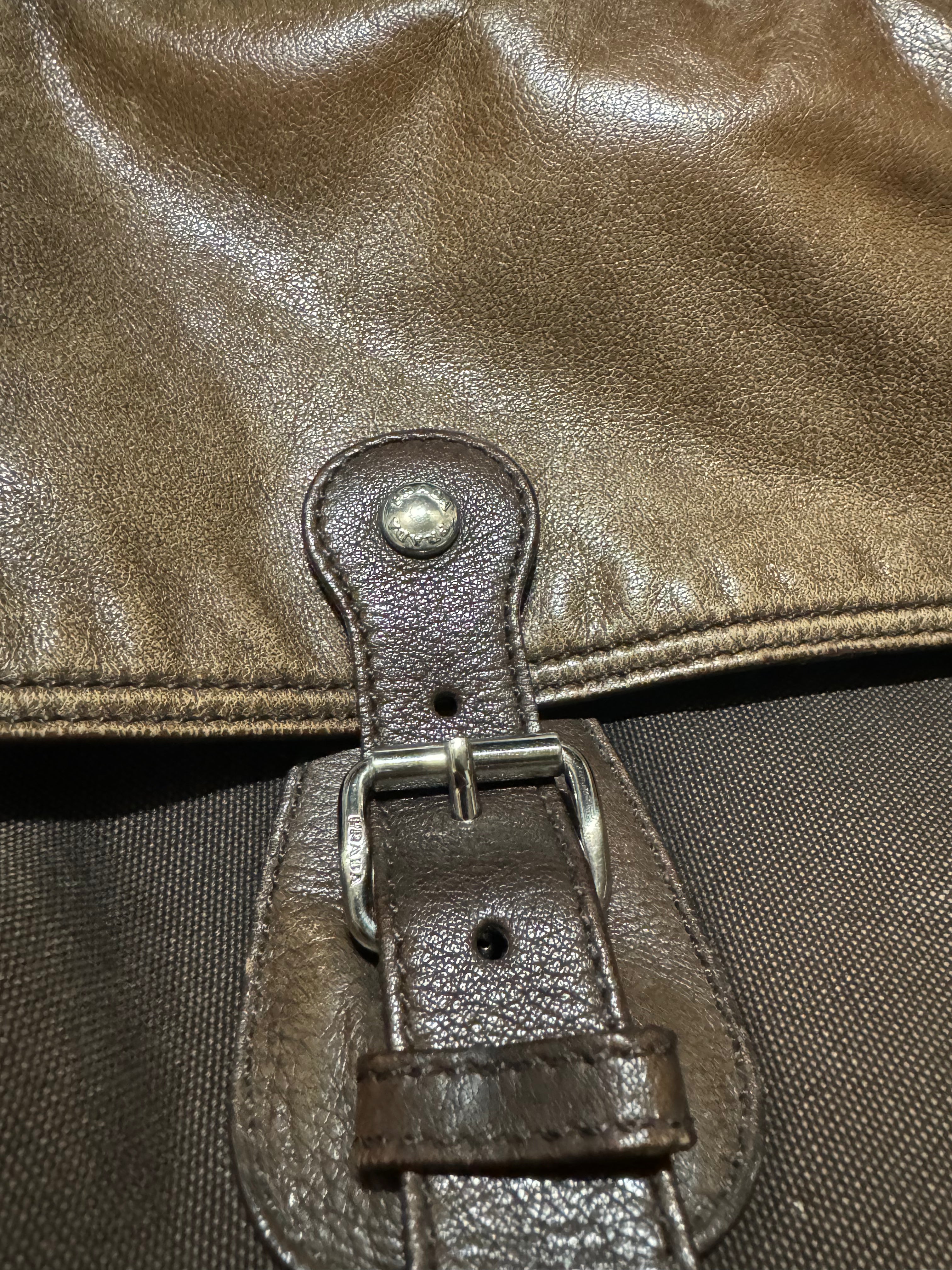 2000s Prada Linea Rossa Brown Leather Distressed Shoulder Bag (OS) - 10