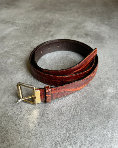 1990s Prada Brown Genuine Crocodile Leather Belt (OS) - 1