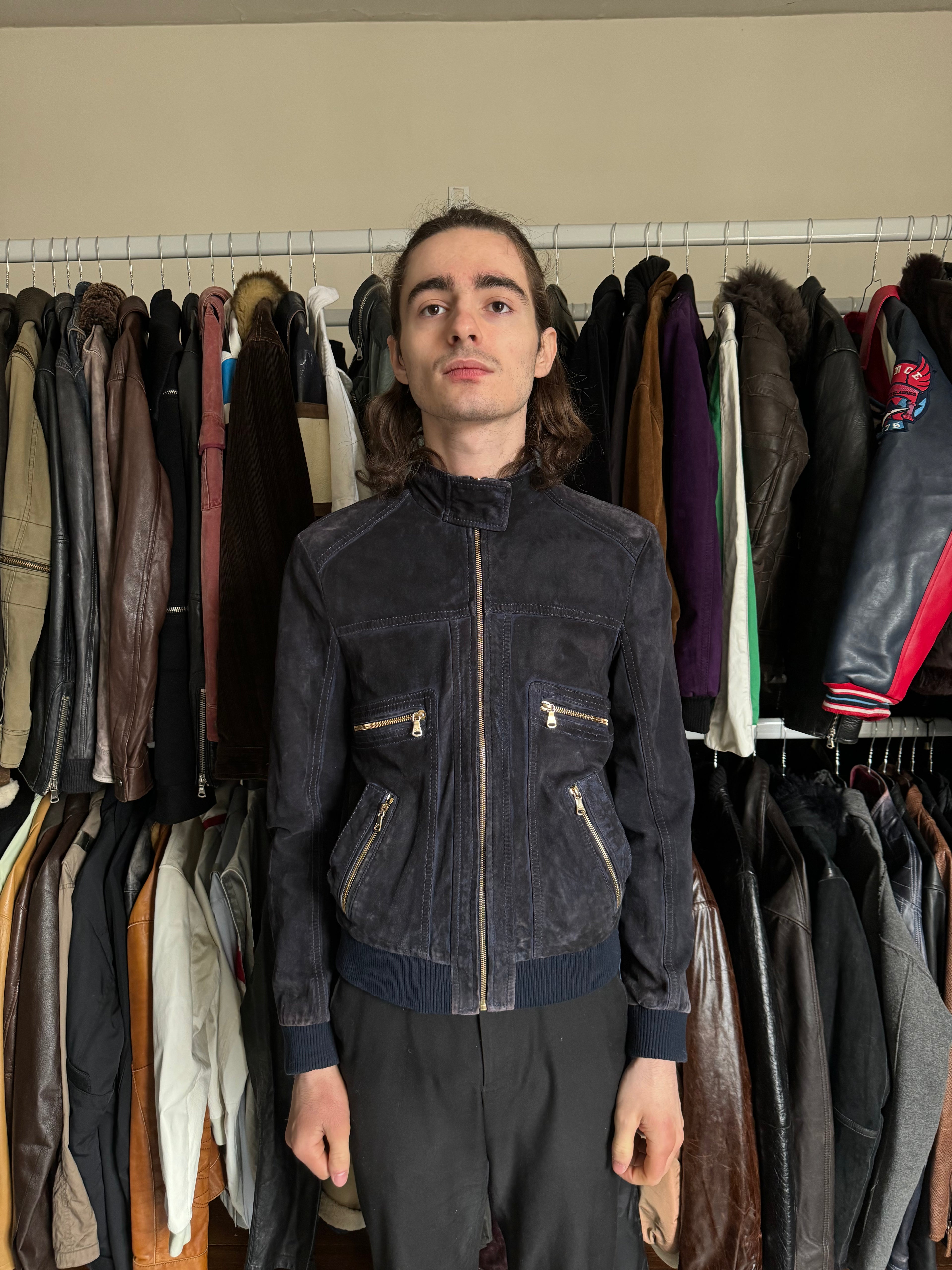 2000s Dolce & Gabbana Biker Navy Jacket  (S) - 2