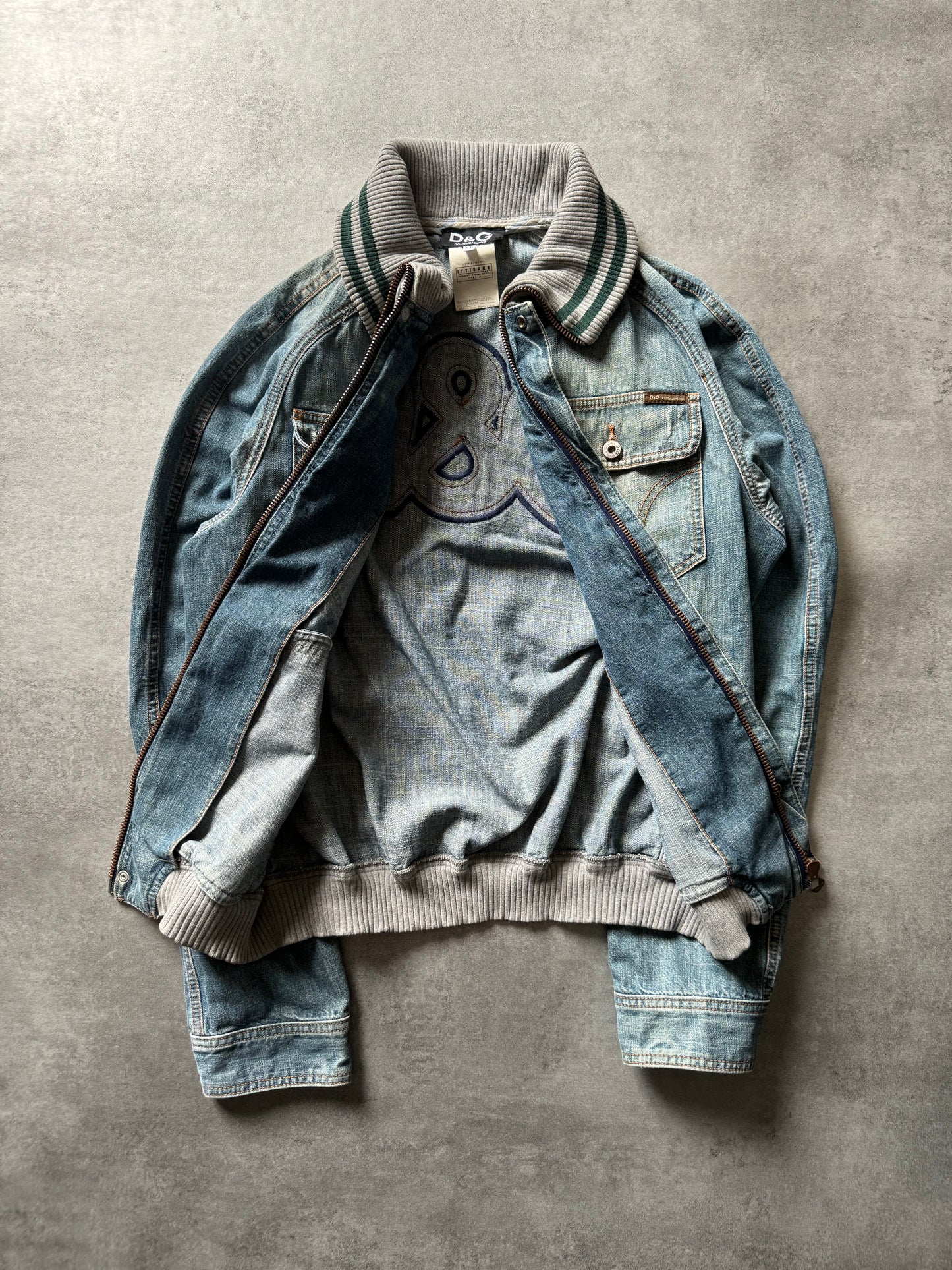 SS2005 Dolce & Gabbana Stonewash Logo Denim Jacket  (L) - 3