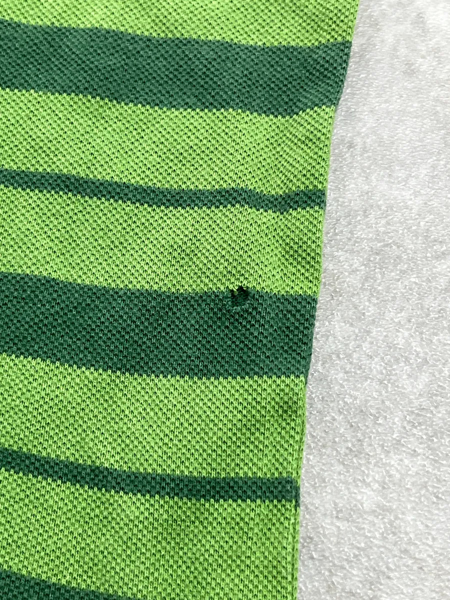 2000s Iceberg Green ICE Logo Striped Polo BaeyKThU 10