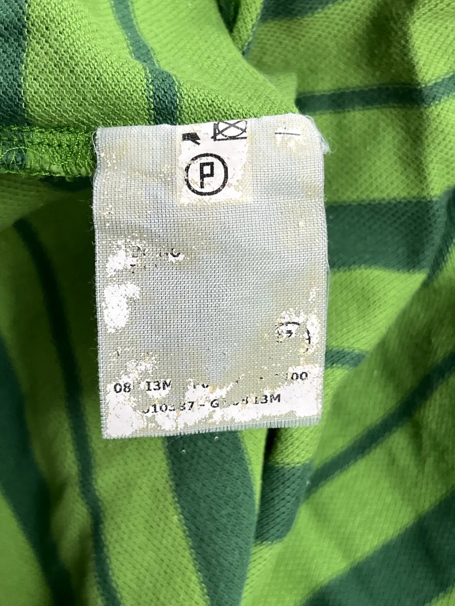 2000s Iceberg Green ICE Logo Striped Polo BaeyKThU 12
