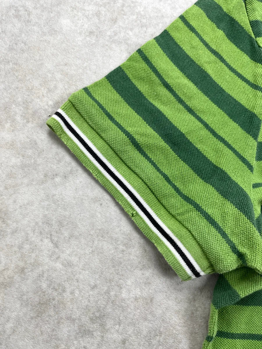 2000s Iceberg Green ICE Logo Striped Polo BaeyKThU 9
