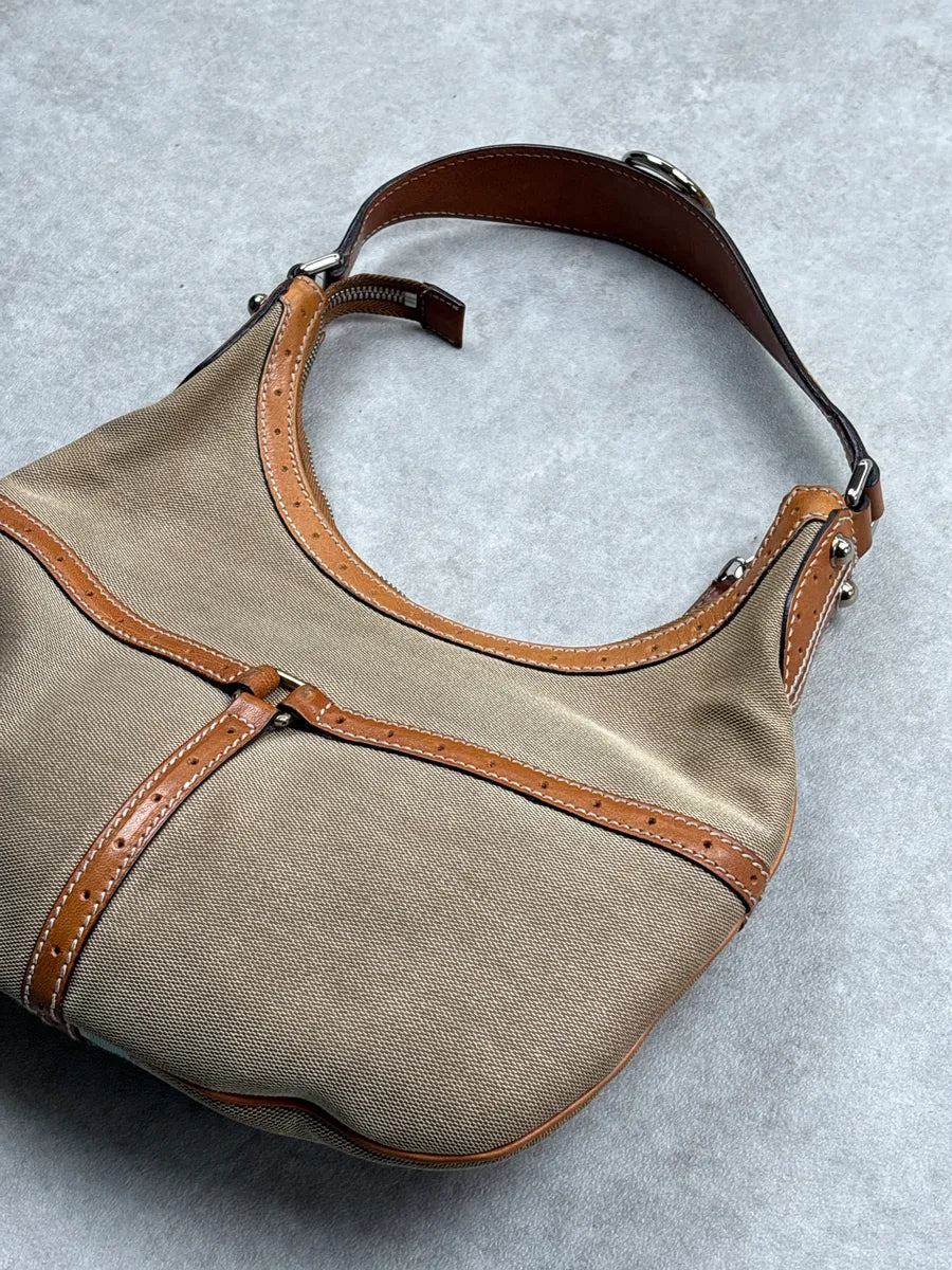 Gucci Beige Canvas Stripe GG Logo Shoulder Bag BbmLaWhl 7