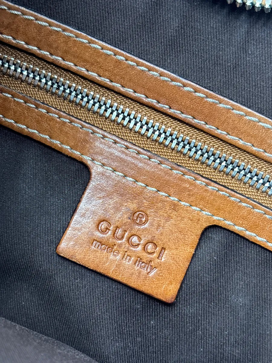 Gucci Beige Canvas Stripe GG Logo Shoulder Bag BbmLaWhl 16