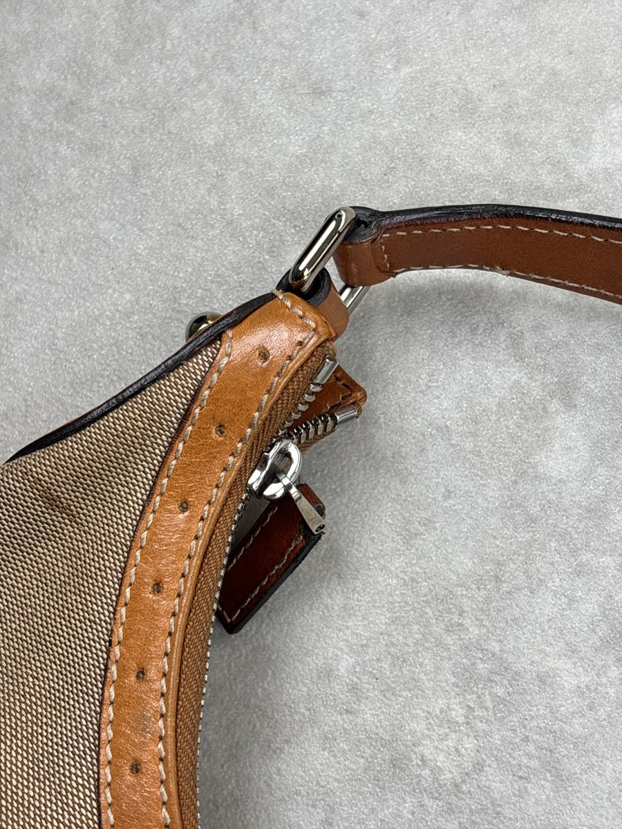 Gucci Beige Canvas Stripe GG Logo Shoulder Bag BbmLaWhl 12