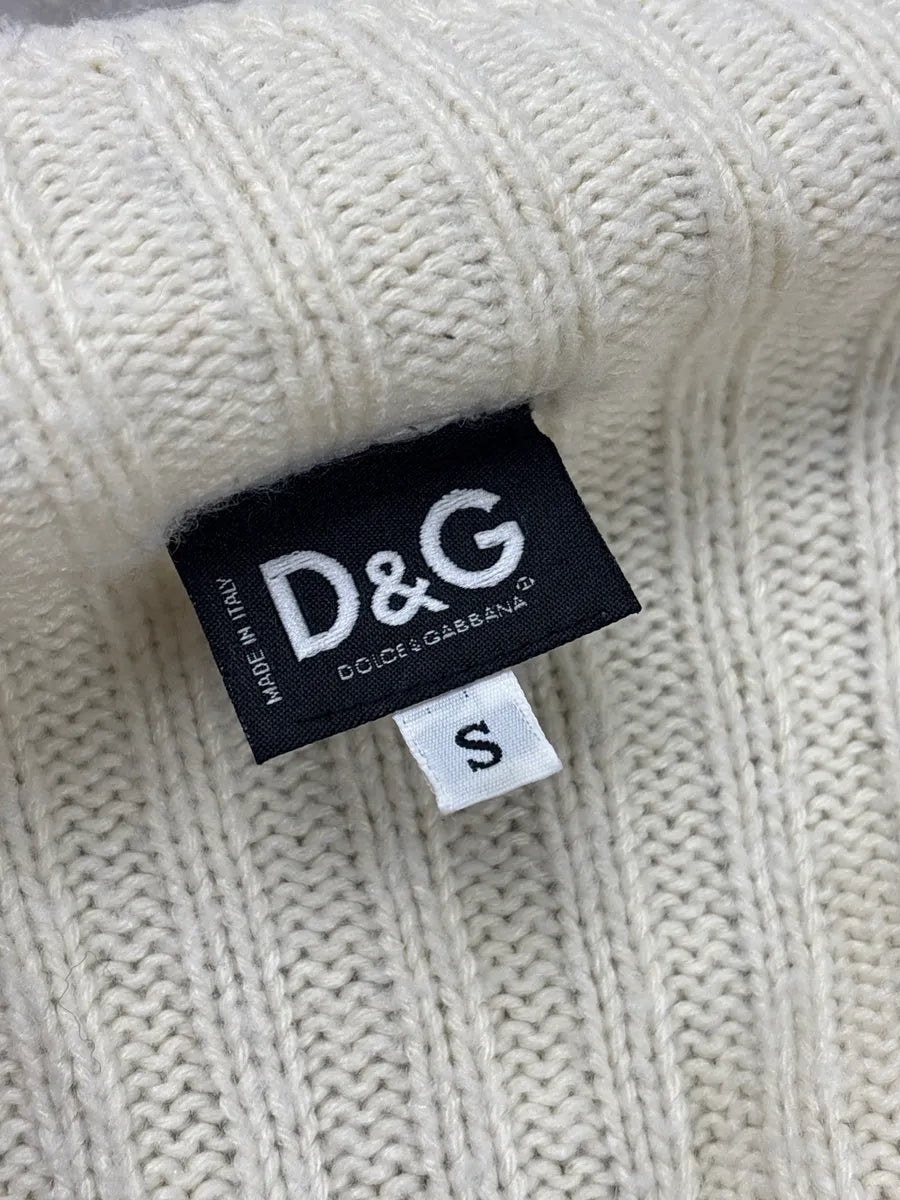 2000s Dolce & Gabbana Beige Zip-Up Ribbed Sweater BdMRWnFe 11