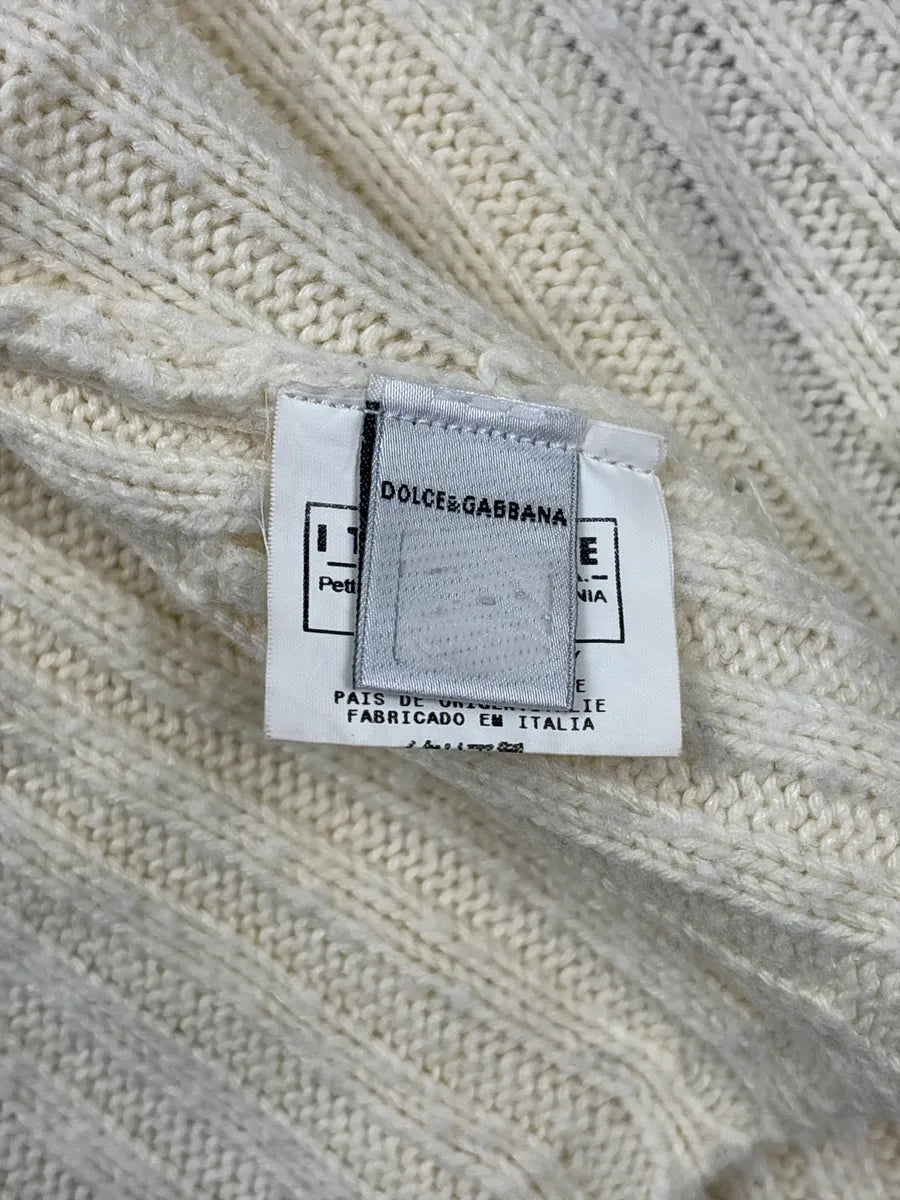 2000s Dolce & Gabbana Beige Zip-Up Ribbed Sweater BdMRWnFe 12