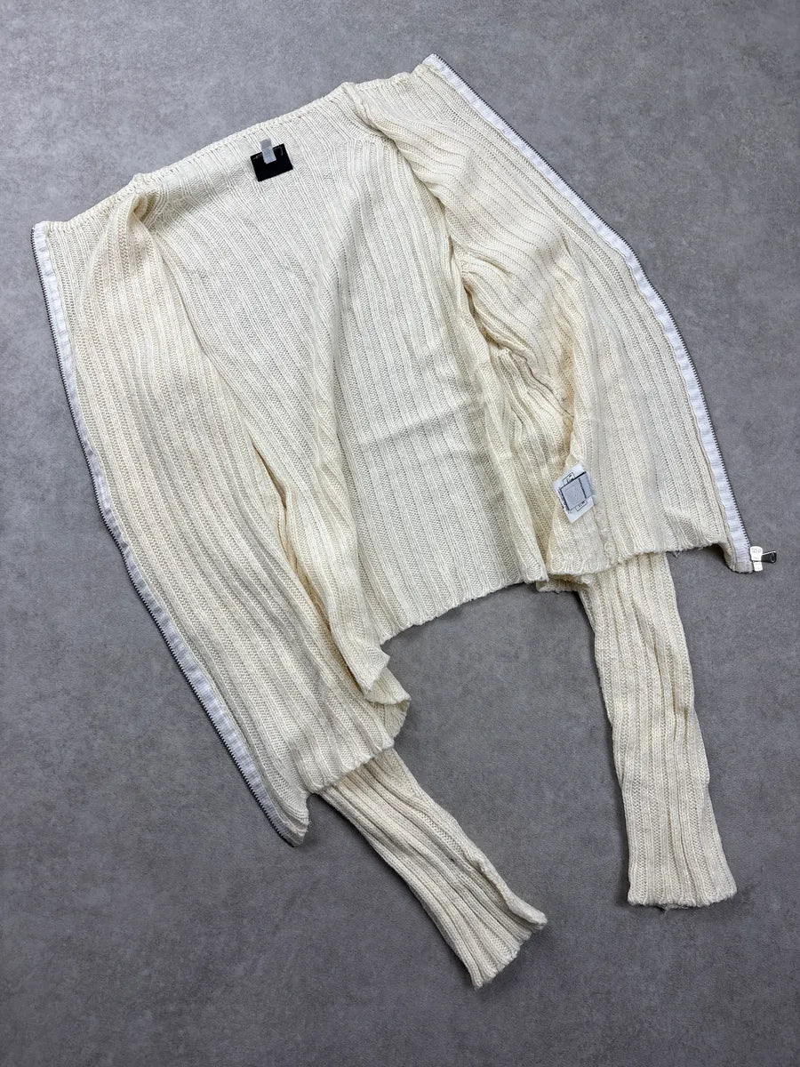 2000s Dolce & Gabbana Beige Zip-Up Ribbed Sweater BdMRWnFe 5