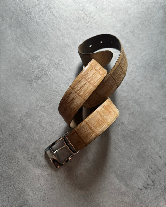 2000s Gianfranco Ferré Beige Leather Belt (OS) - 2