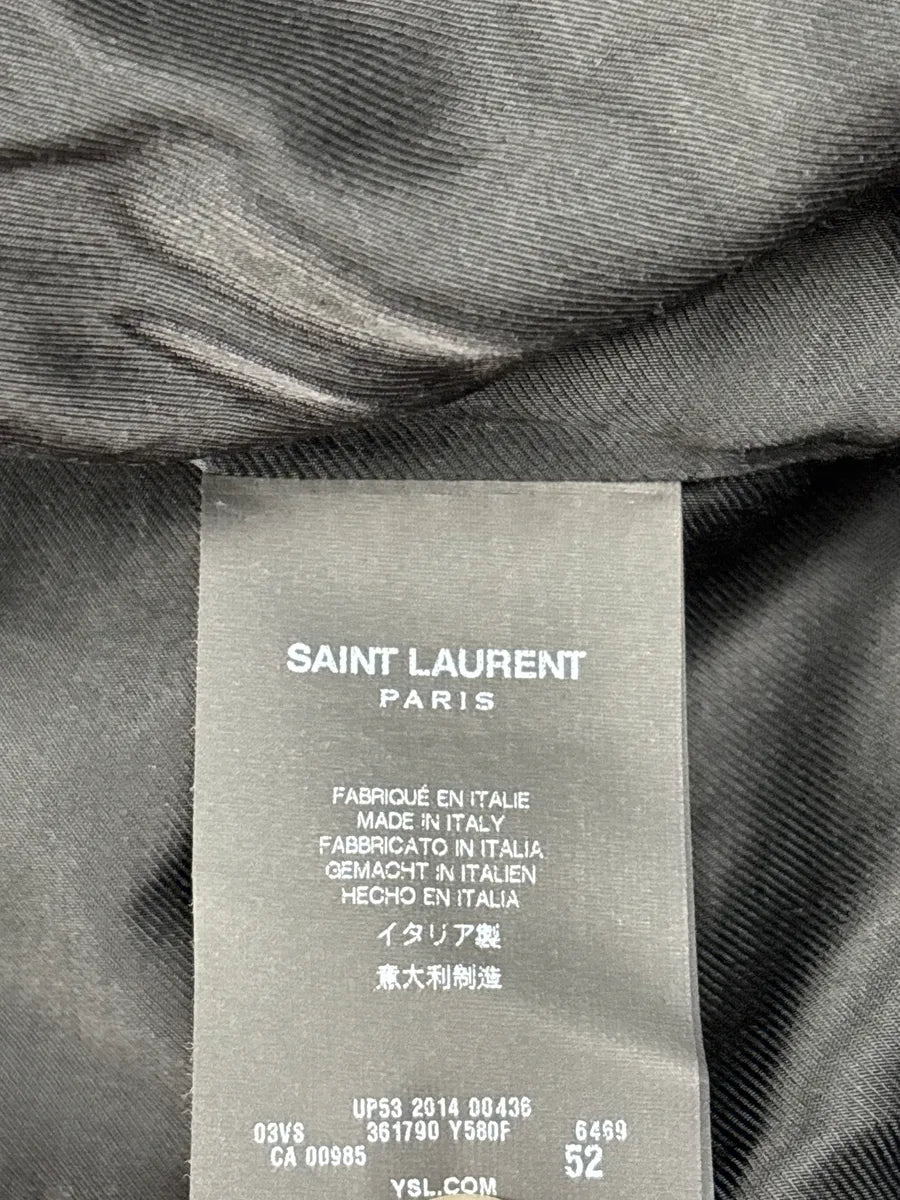 FW2014 Saint Laurent Red Wool Leopard Panel Teddy Jacket by Hedi Slimane BiIeCoYa 13
