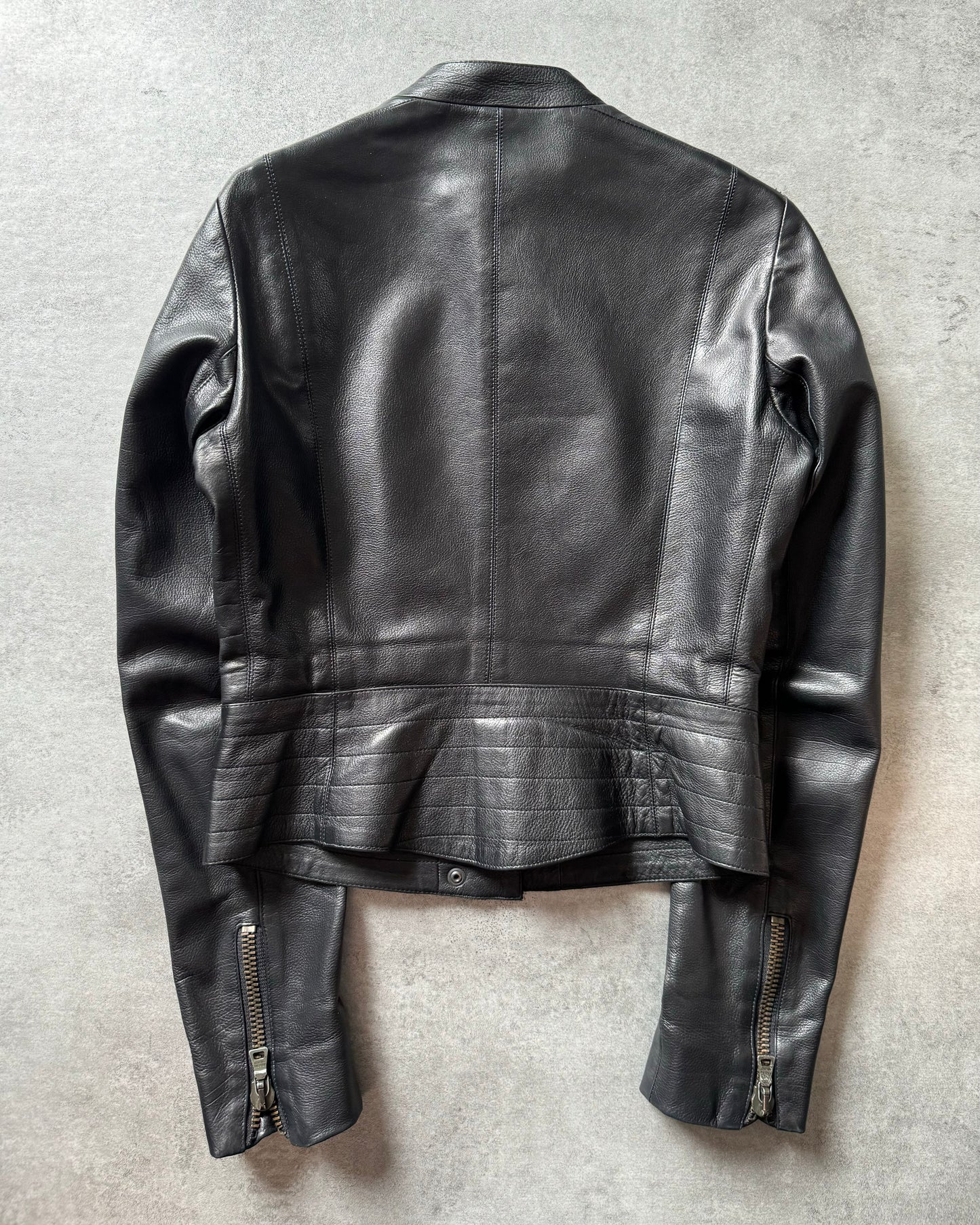 Prada Premium Black Biker Leather Jacket  (S) - 7