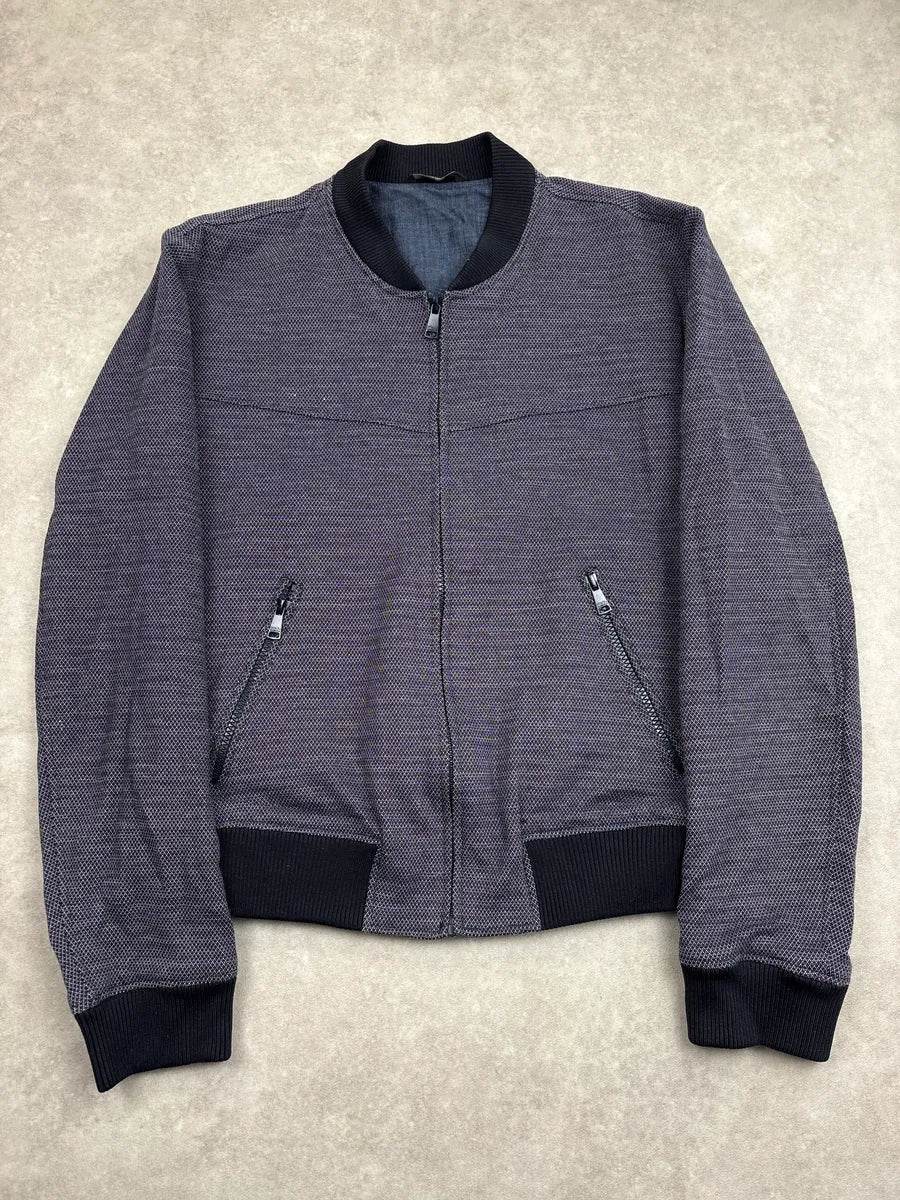 2010s Dolce & Gabbana Navy Textured Weave Bomber Jacket BmStmIdE 0