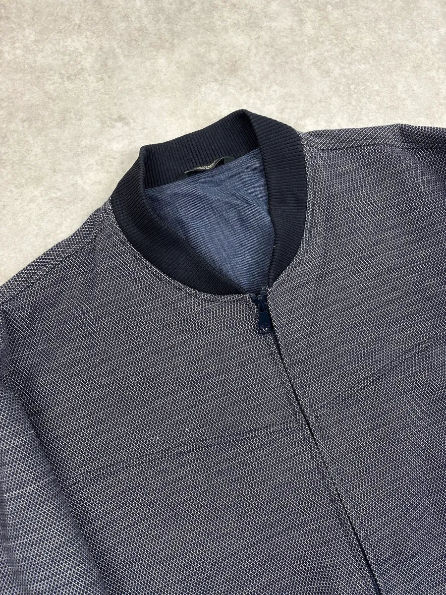 2010s Dolce & Gabbana Navy Textured Weave Bomber Jacket BmStmIdE 4