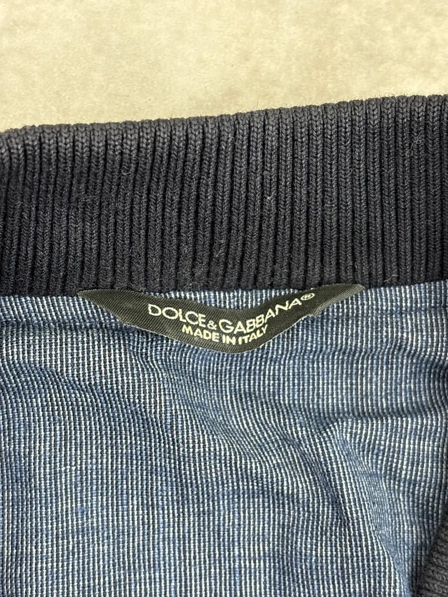 2010s Dolce & Gabbana Navy Textured Weave Bomber Jacket BmStmIdE 10