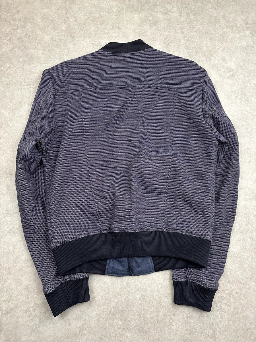 2010s Dolce & Gabbana Navy Textured Weave Bomber Jacket BmStmIdE 5