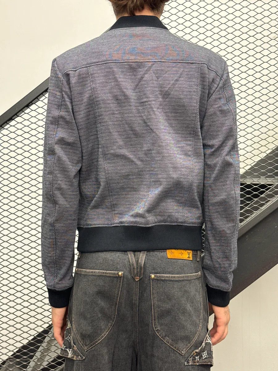 2010s Dolce & Gabbana Navy Textured Weave Bomber Jacket BmStmIdE 2