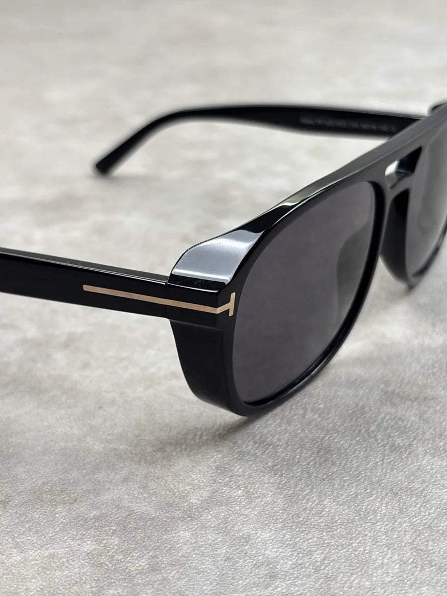 Tom Ford Black Acetate T-Bar Aviator Sunglasses BndryXFa 10