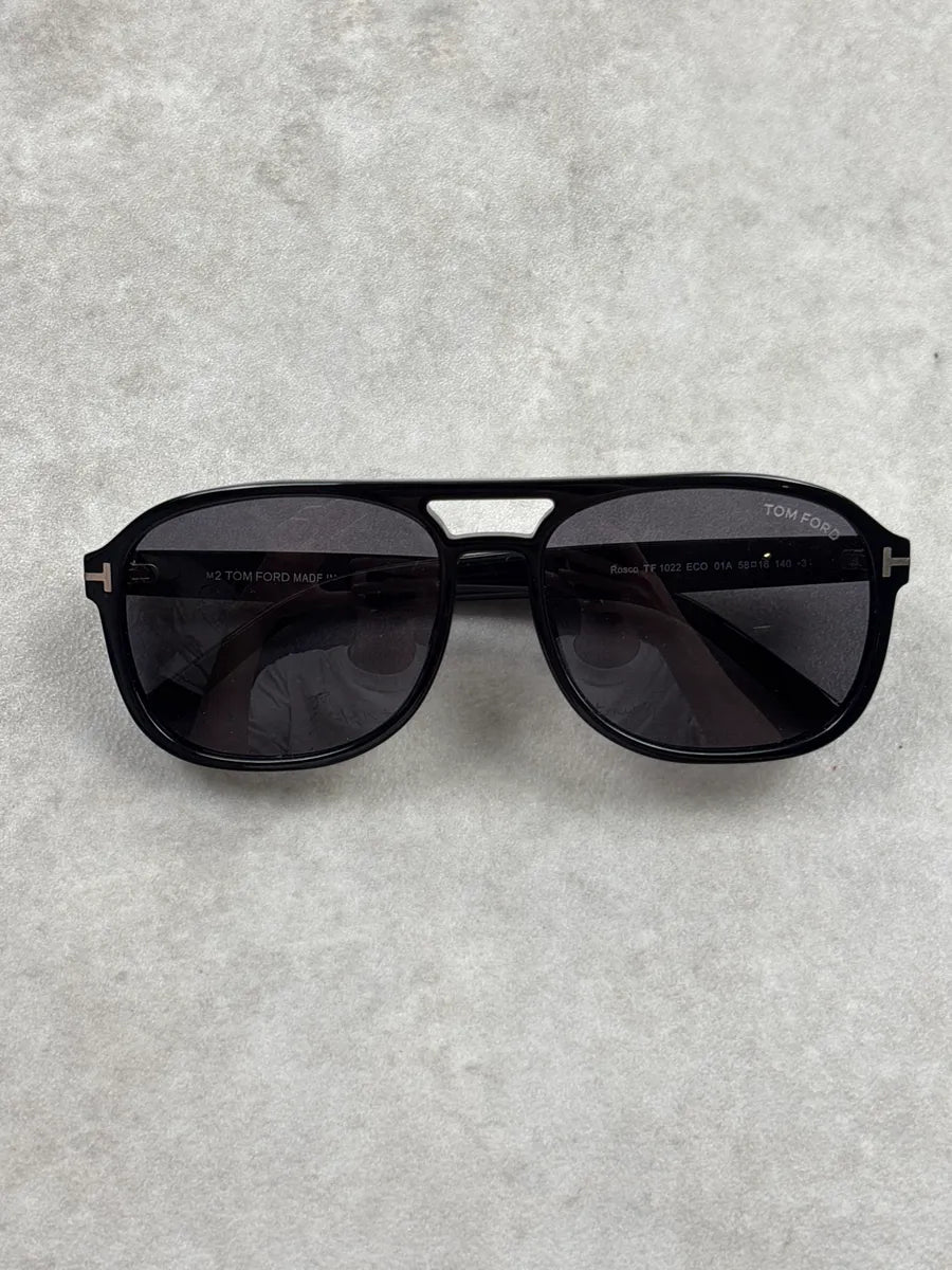 Tom Ford Black Acetate T-Bar Aviator Sunglasses BndryXFa 5