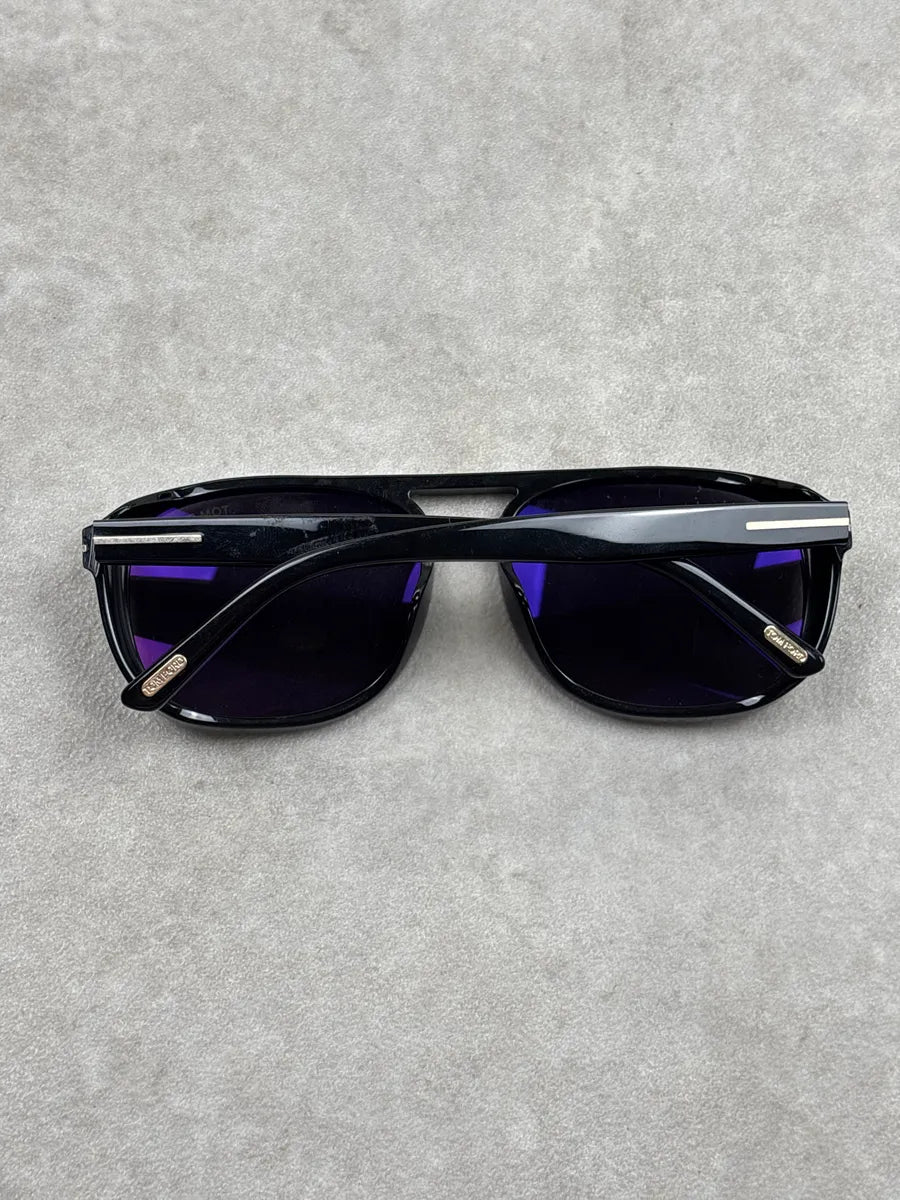 Tom Ford Black Acetate T-Bar Aviator Sunglasses BndryXFa 6