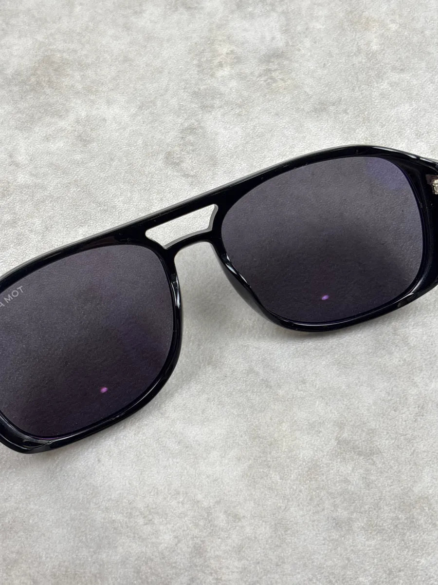 Tom Ford Black Acetate T-Bar Aviator Sunglasses BndryXFa 8