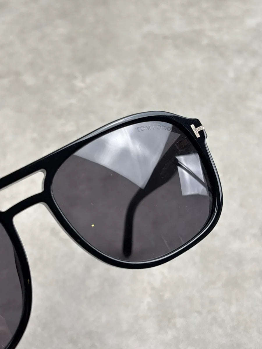 Tom Ford Black Acetate T-Bar Aviator Sunglasses BndryXFa 9