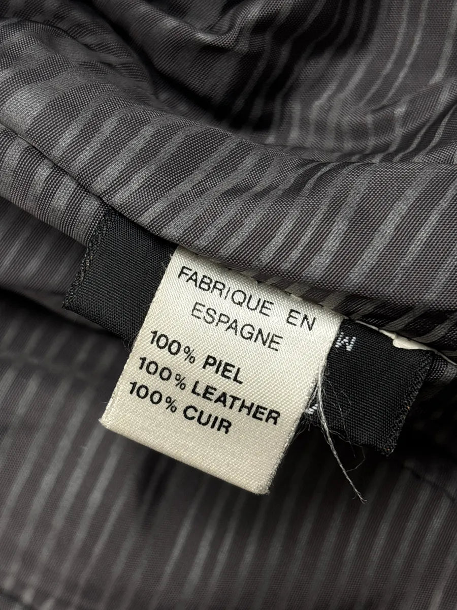 1980s Marithé + François Girbaud Black Leather Shearling Collar Biker Leather Jacket BtJlmNhs 12