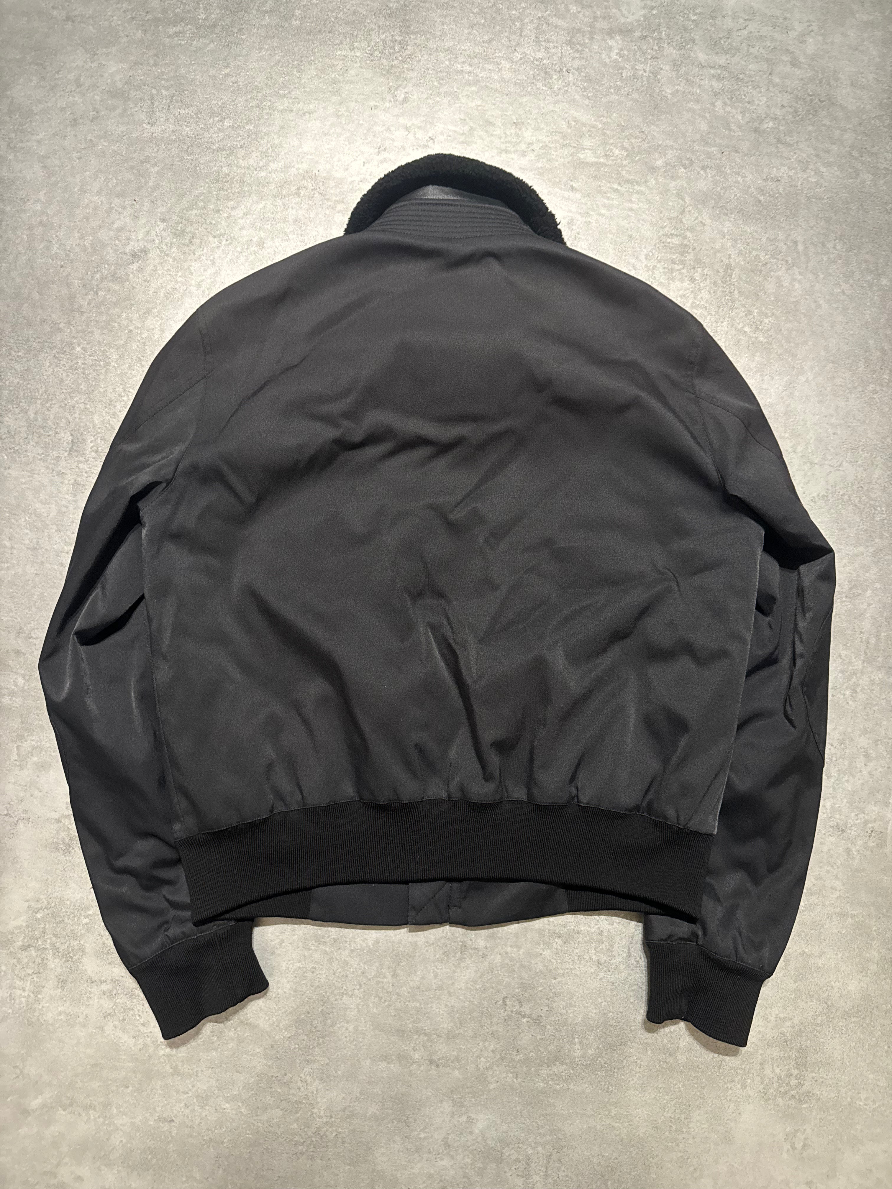 2000s Prada Black Aviator Cozy Bomber Jacket (L) - 2