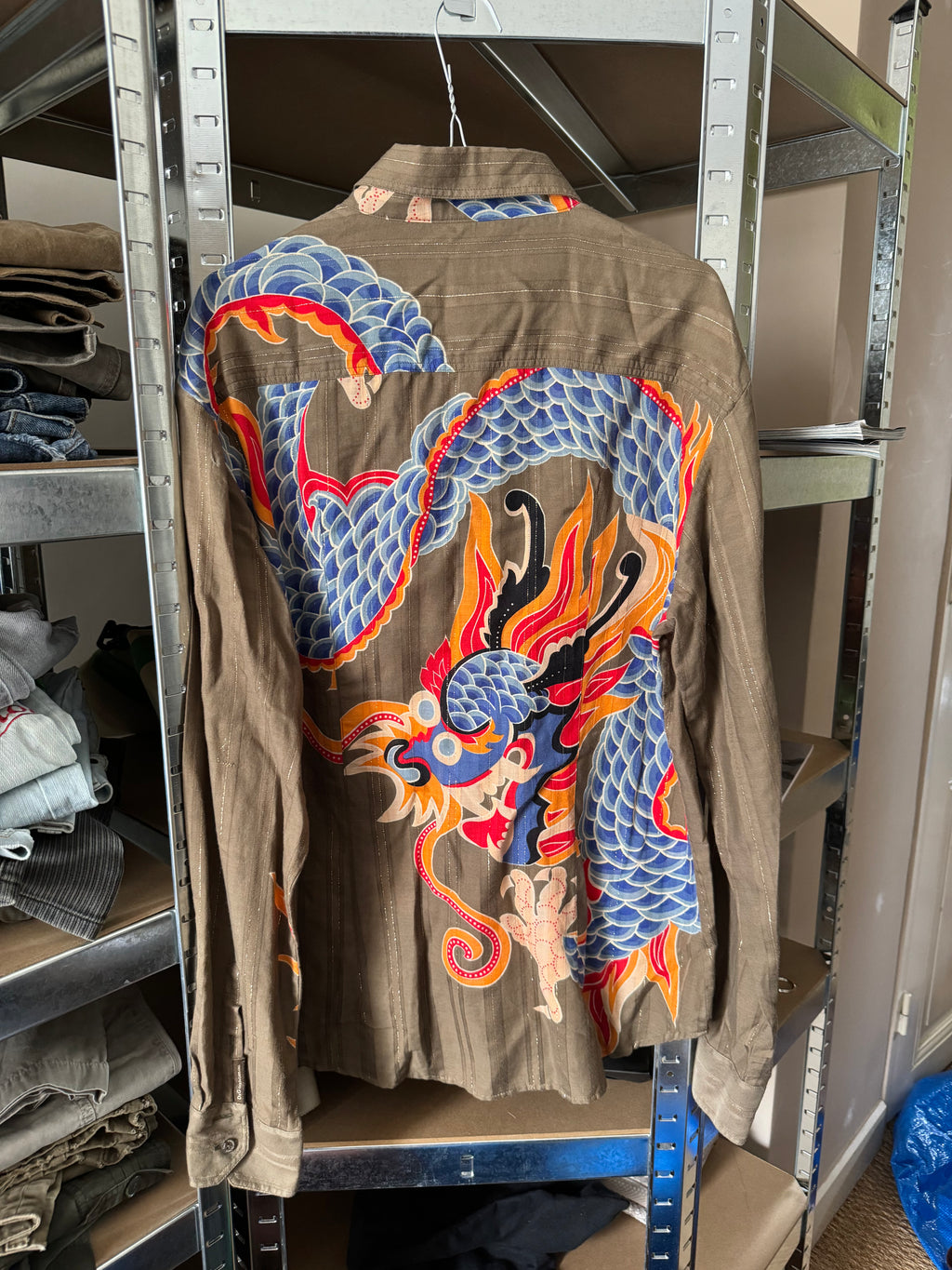 SS2005 Dolce & Gabbana Dragon Japan Atmosphere Shirt (L) - 4