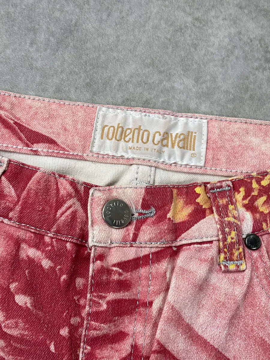 2000s Roberto Cavalli Pink Floral Tournesol Pants BvxQQkeI 9