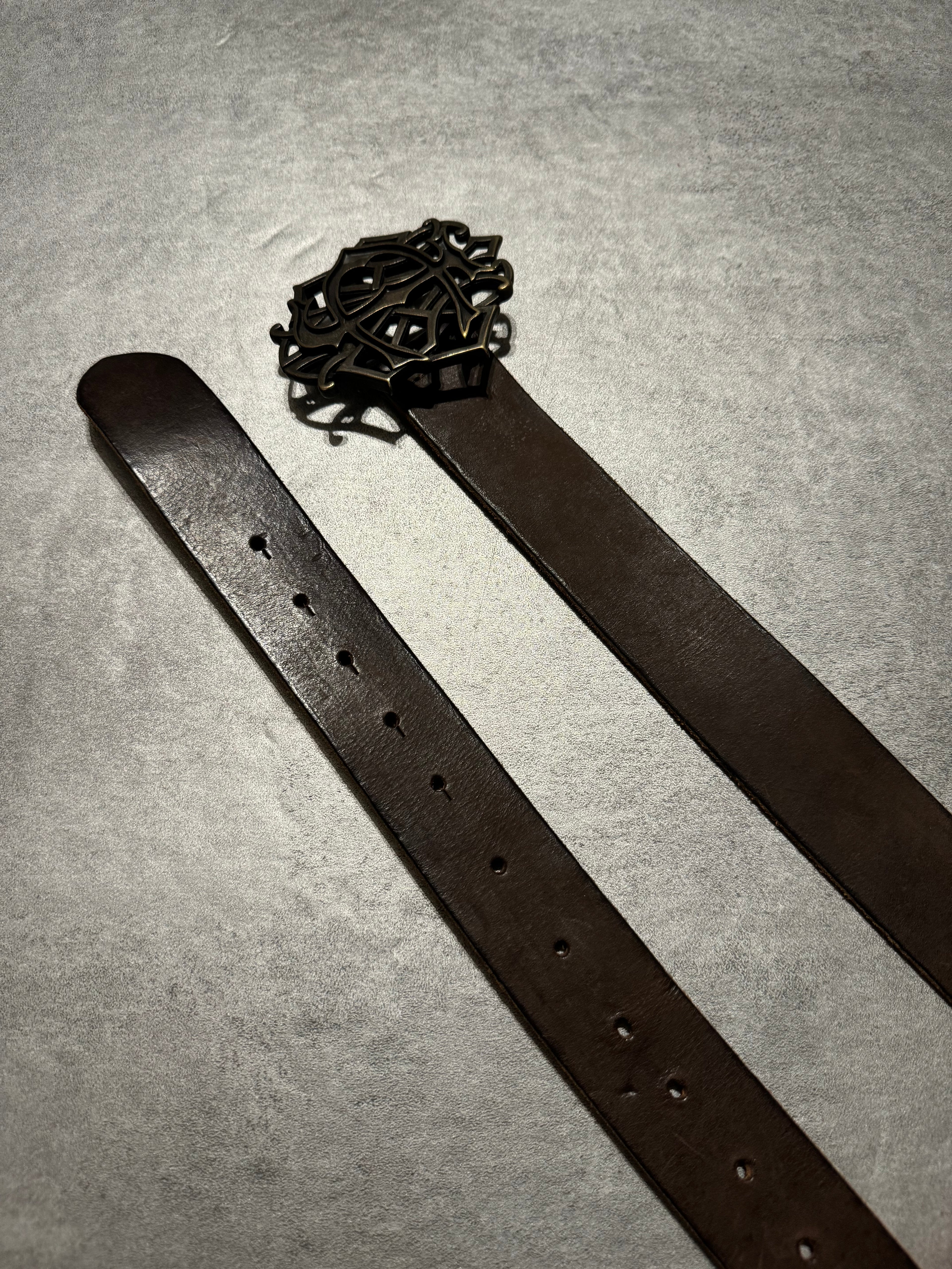 2000s Roberto Cavalli Brown Leather Imperial Propaganda Belt (OS) - 5