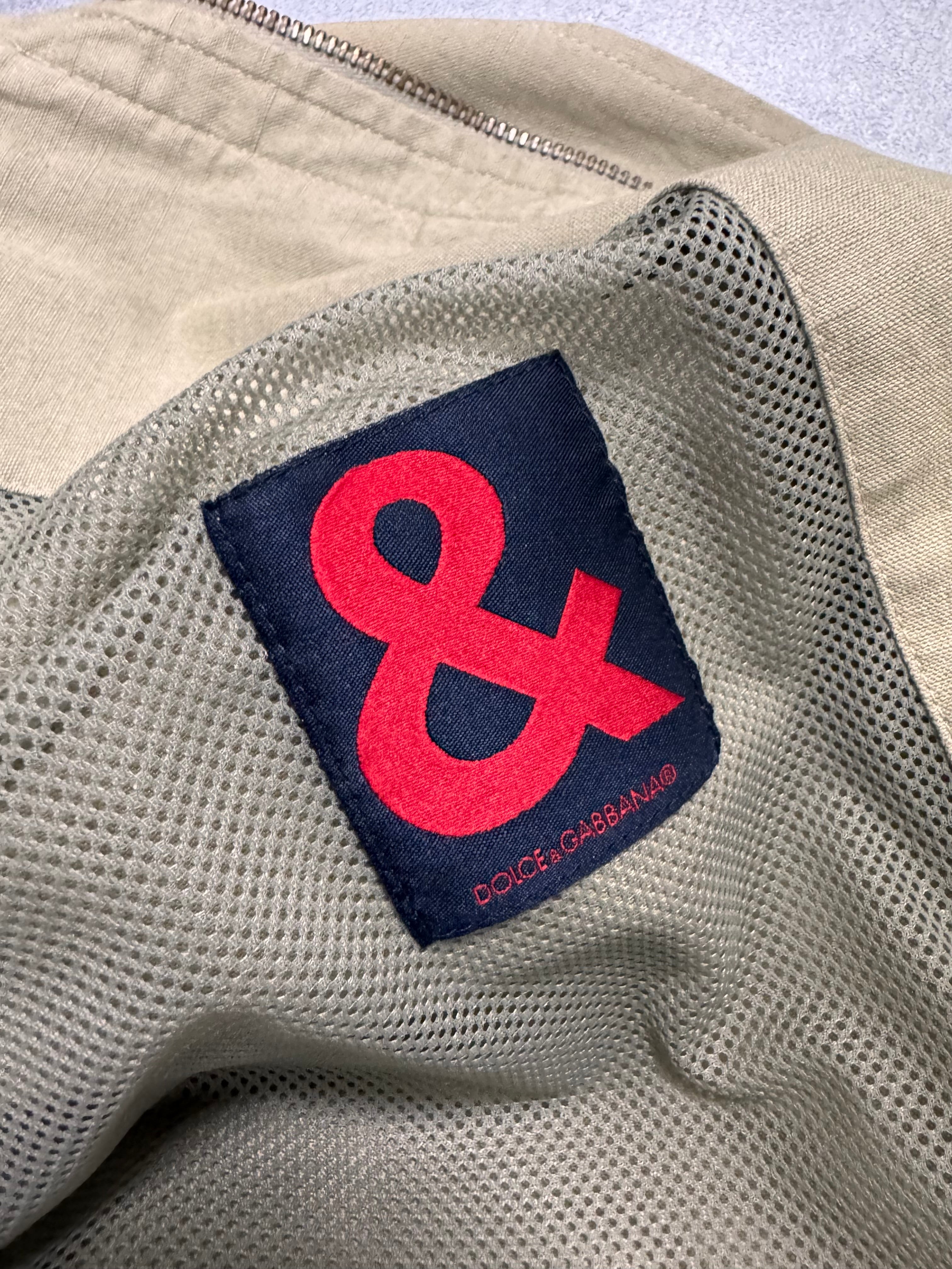 2000s Dolce & Gabbana Buttoned Multi-Pocket Beige Jacket