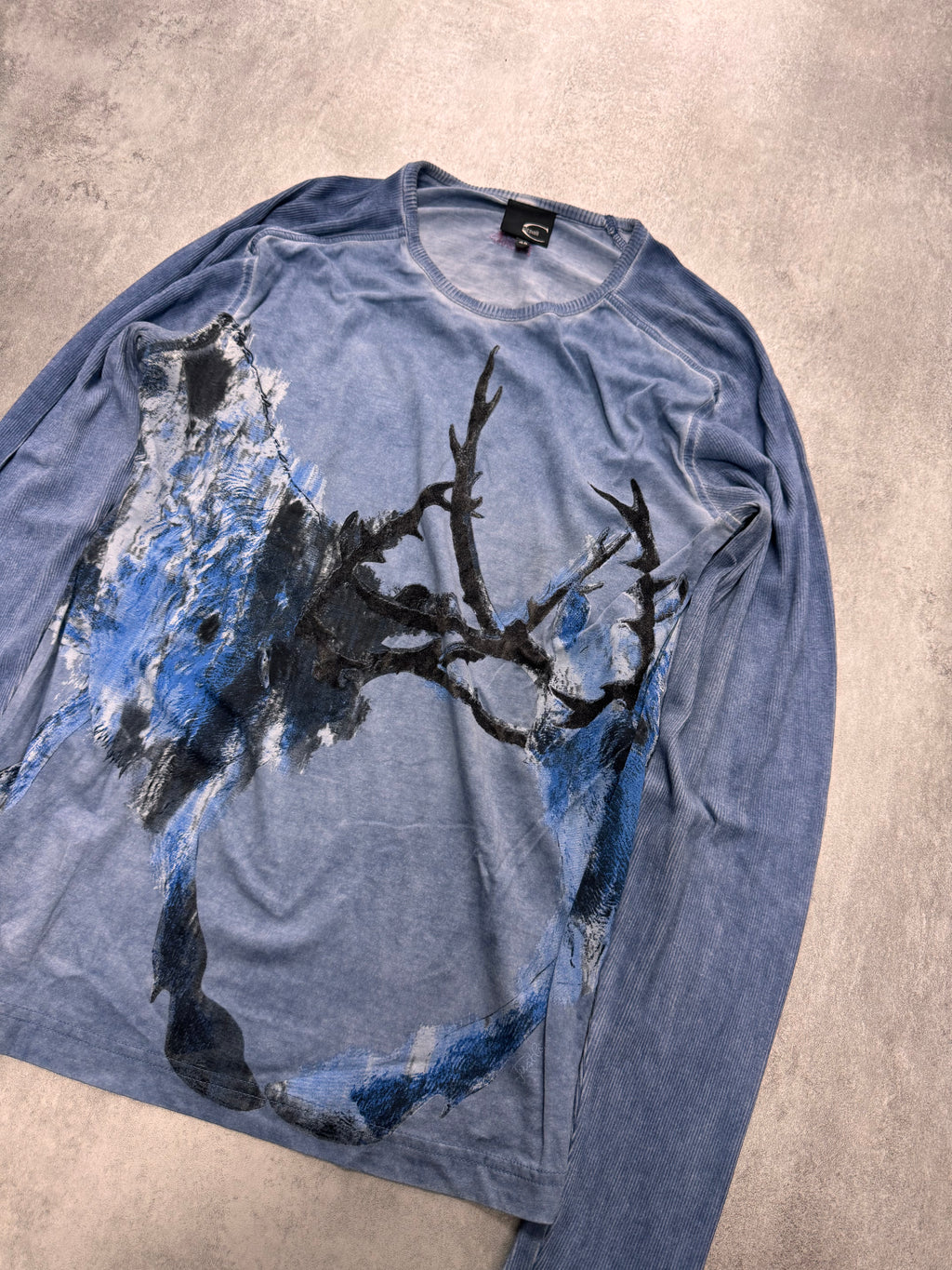 2000s Cavalli Fighting Deers Painting Longsleeves