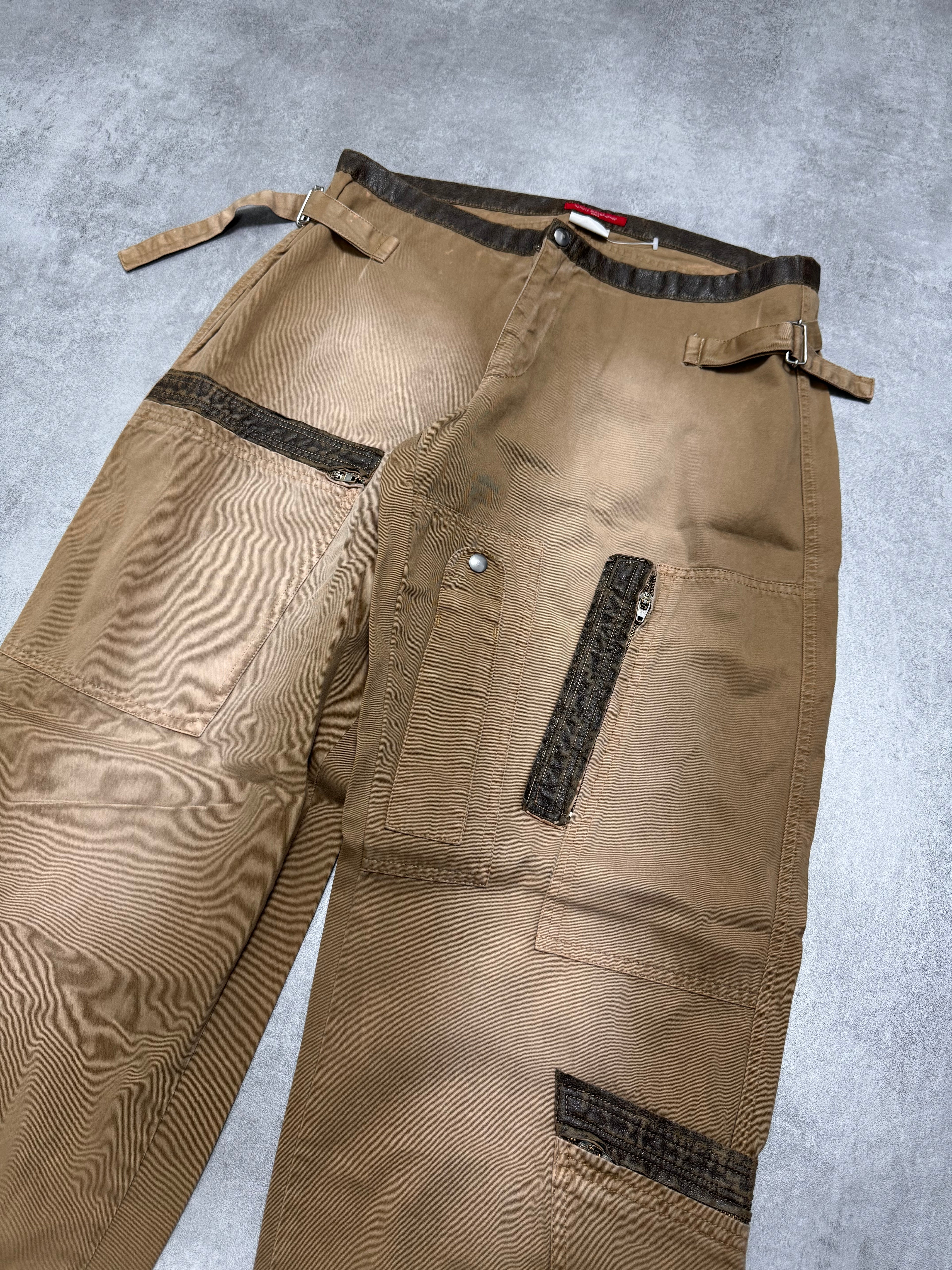 2000s Daniele Alessandrini Faded Hybrid Cargo Pants
