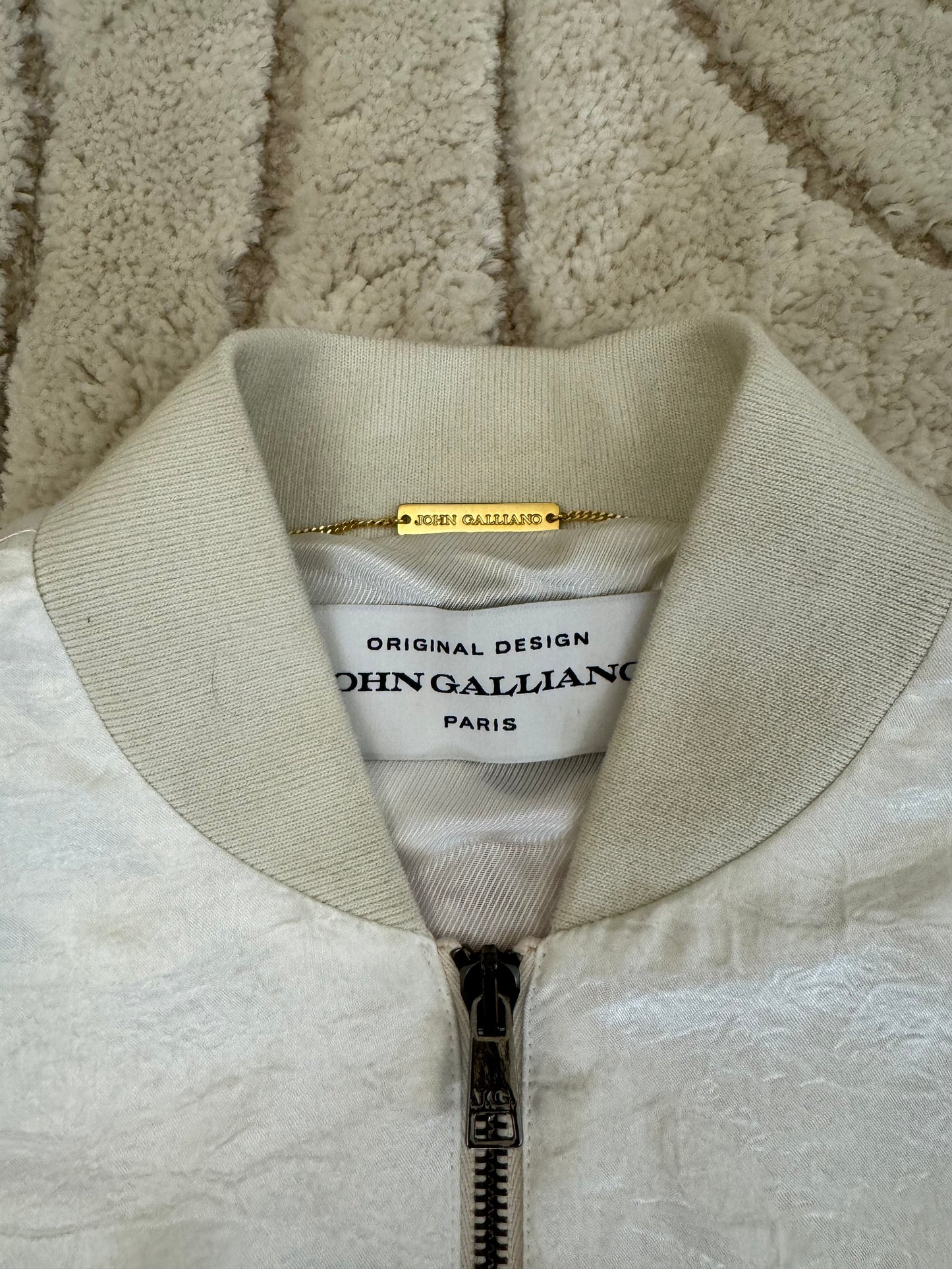 John Galliano Lotus Jewelry Bomber Jacket (XS)