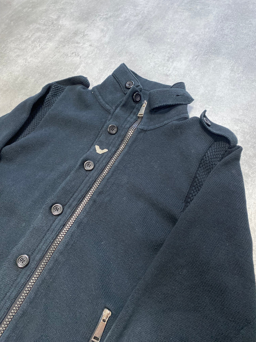 Armani Class Navy 拉链毛衣（L）