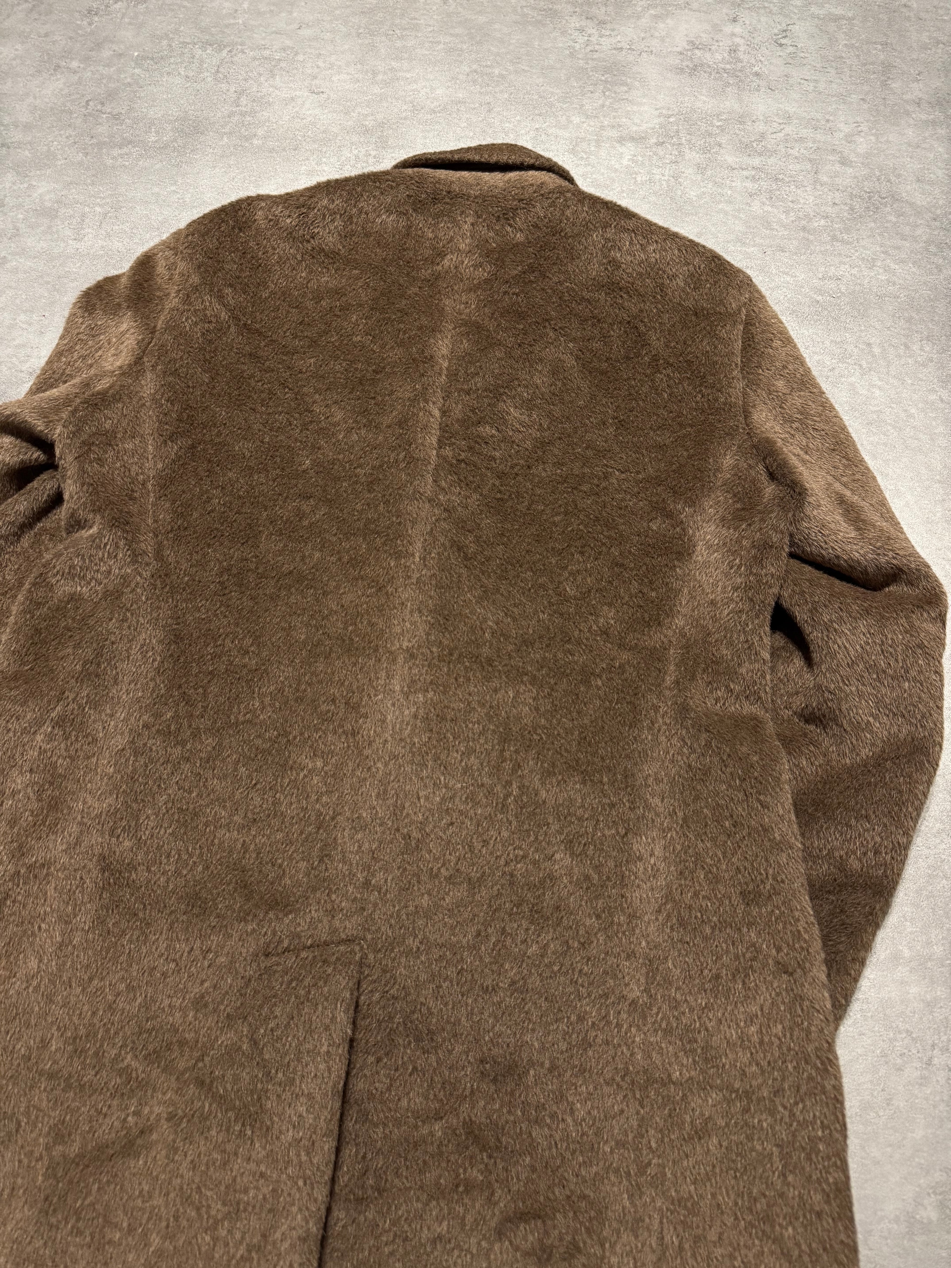 FW2018 Emporio Armani Sartorial Faux Fur Brown Trench Coat