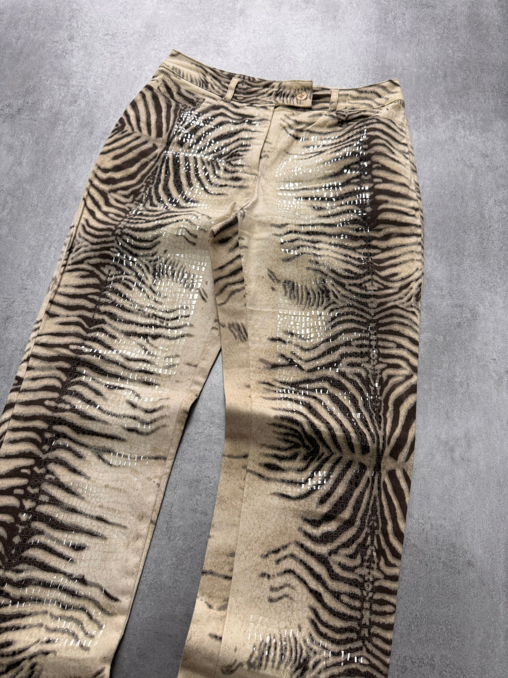 2000s Cavalli Sample Zebra Slim Pants