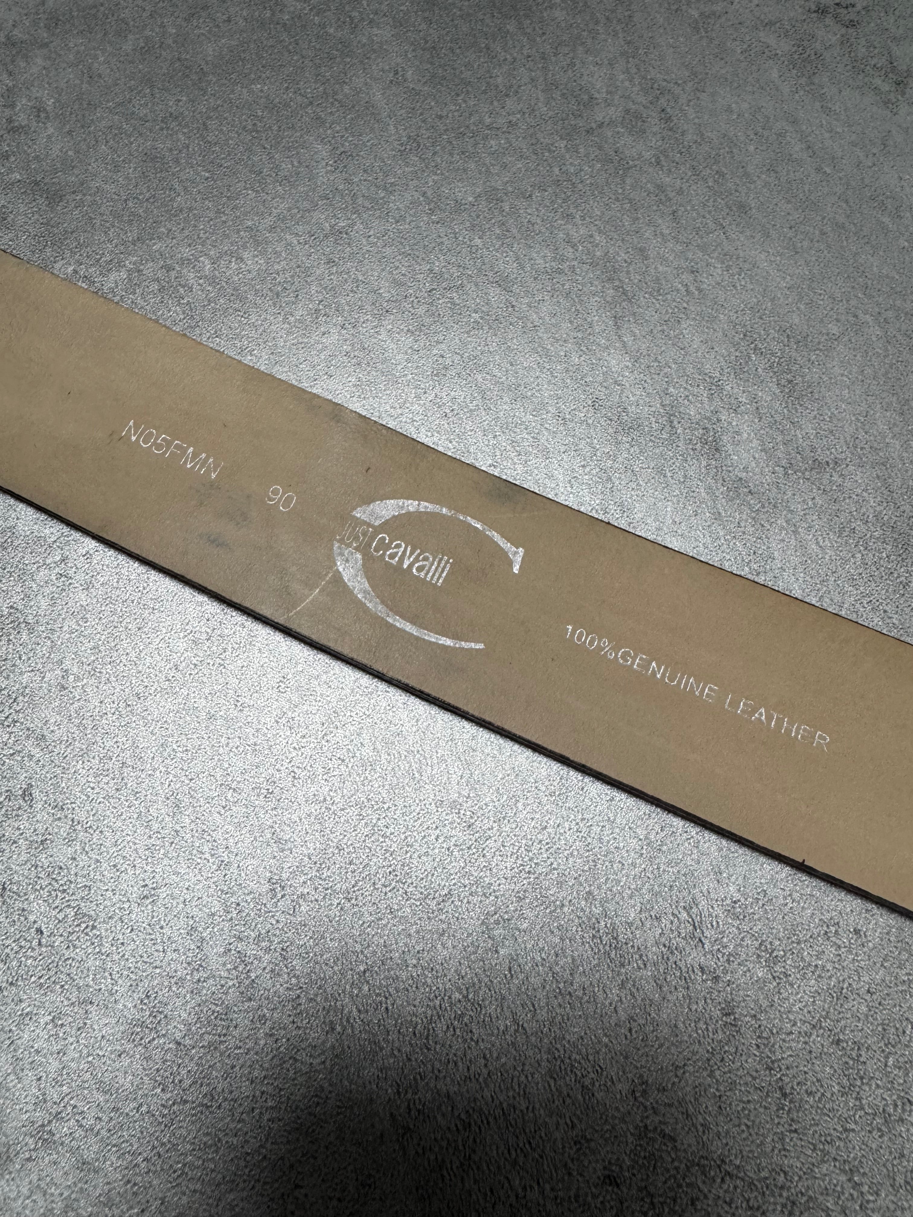 Cavalli Yellow Python Effect Leather Belt